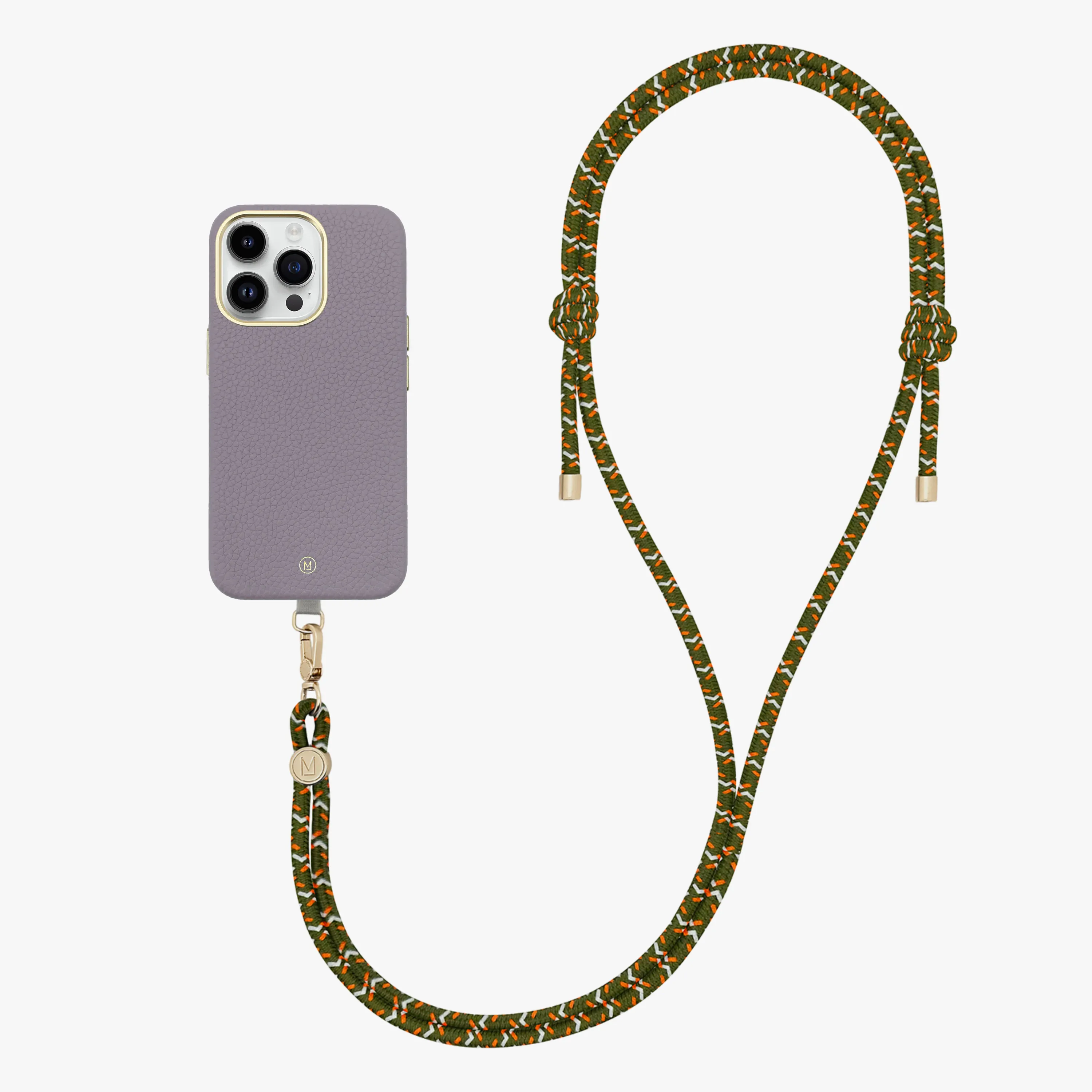 iPhone 16 Pro Max Leather MagSafe Case with Crossbody Rope Strap