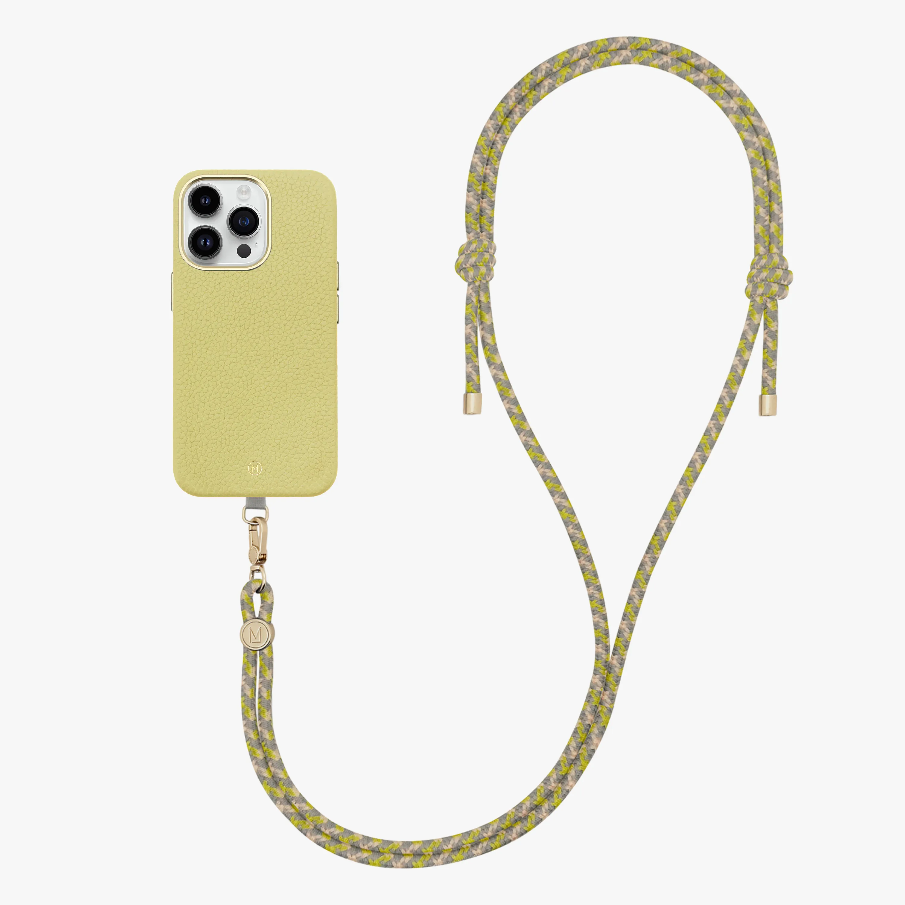 iPhone 16 Pro Max Leather MagSafe Case with Crossbody Rope Strap