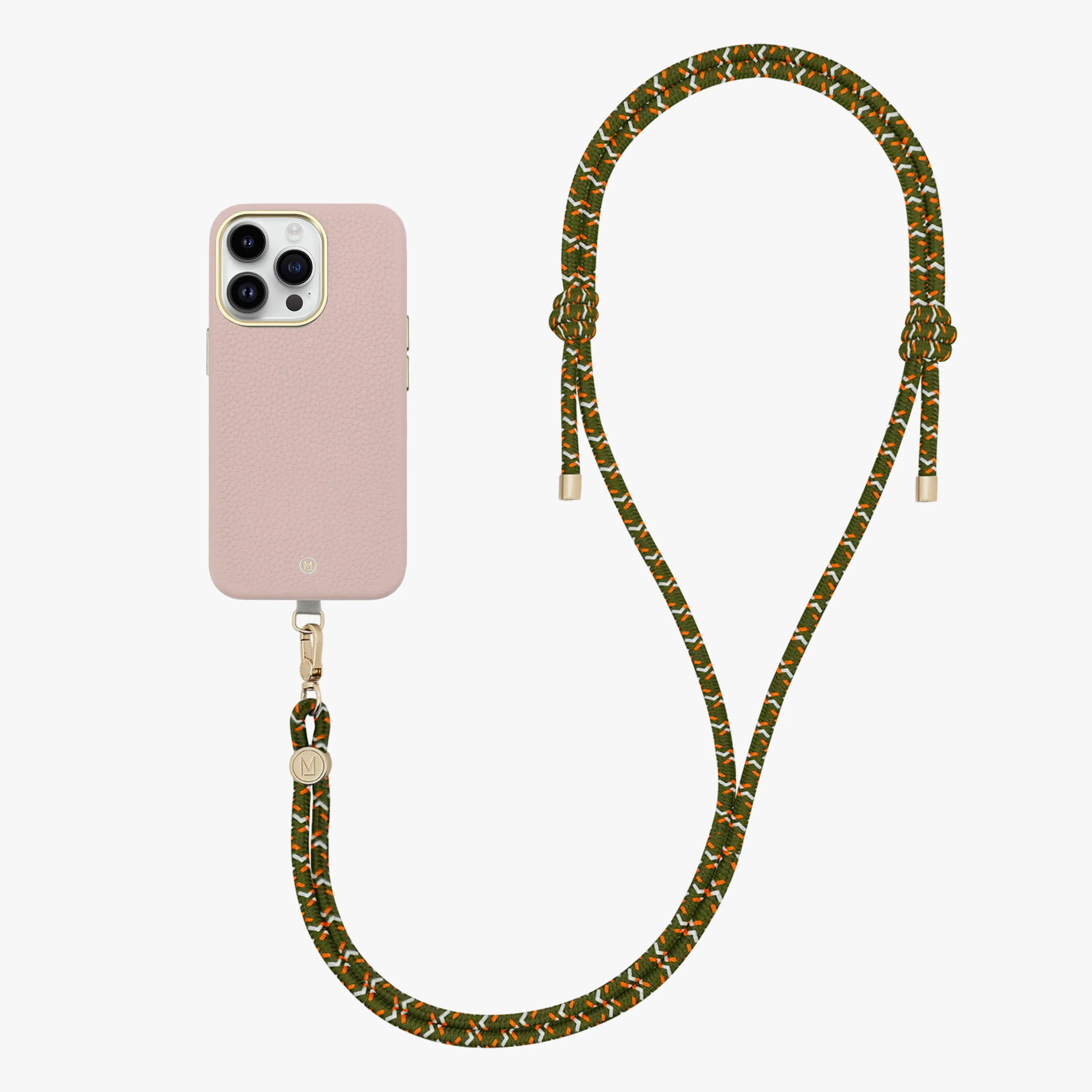 iPhone 16 Pro Max Leather MagSafe Case with Crossbody Rope Strap