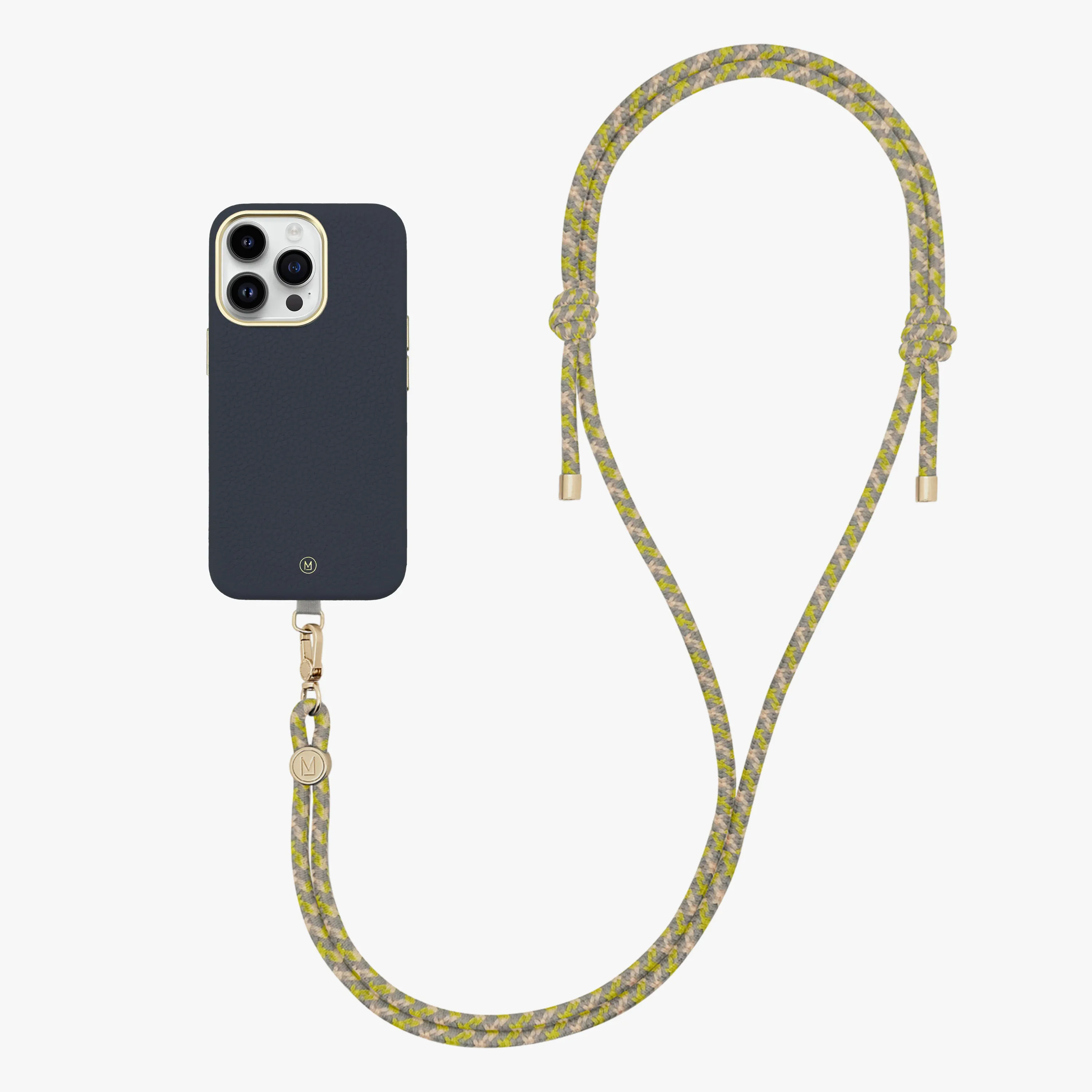 iPhone 16 Pro Max Leather MagSafe Case with Crossbody Rope Strap