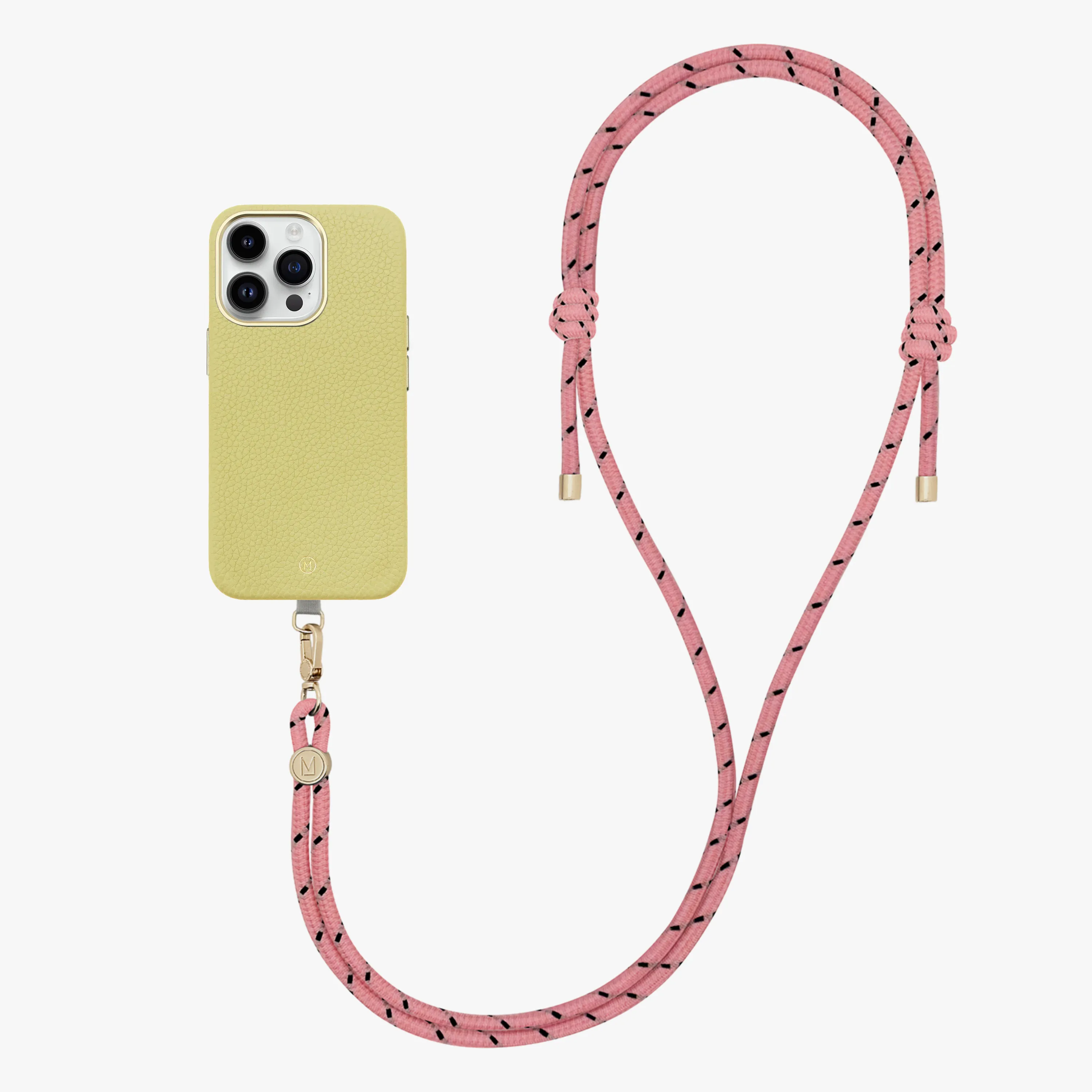 iPhone 16 Pro Max Leather MagSafe Case with Crossbody Rope Strap