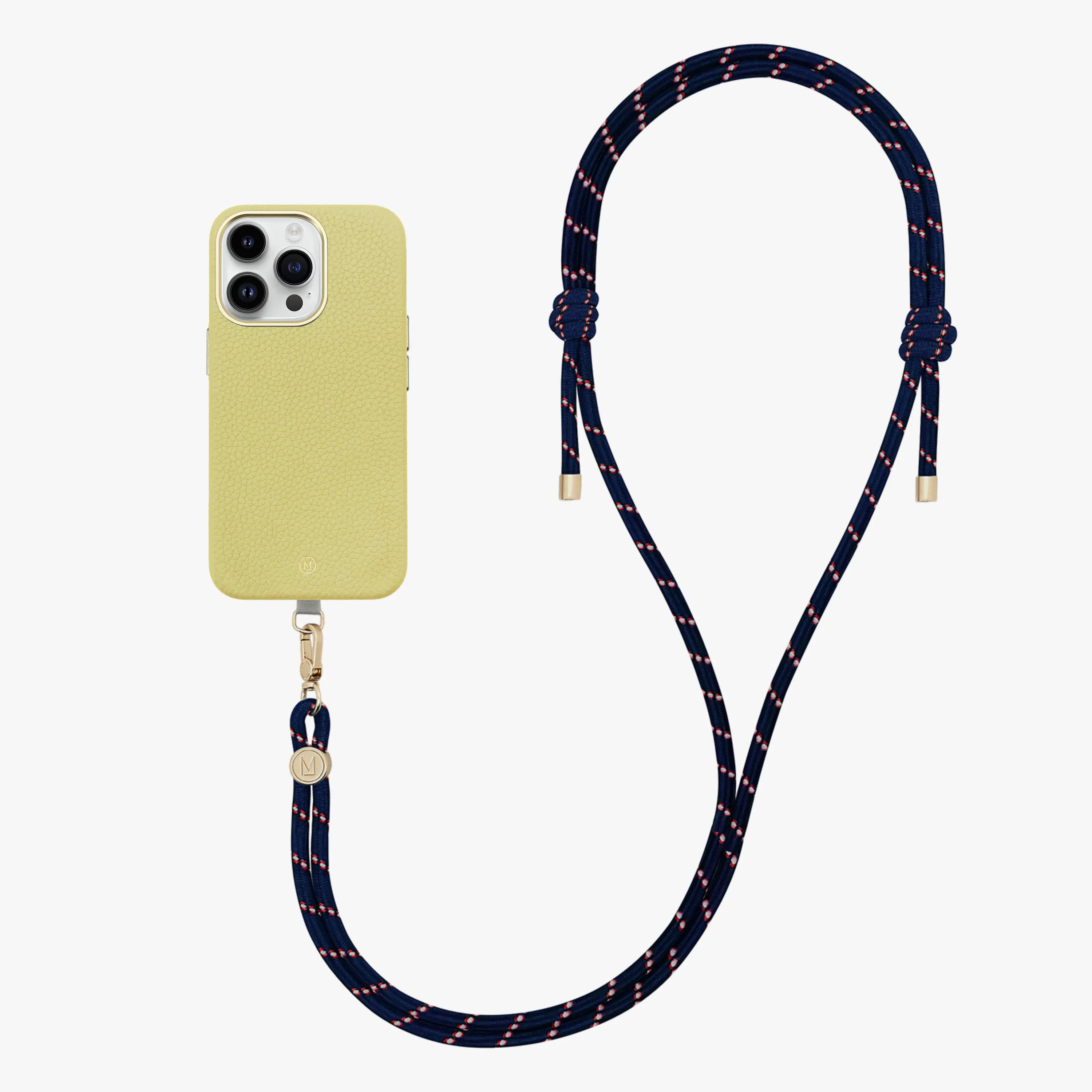 iPhone 16 Pro Max Leather MagSafe Case with Crossbody Rope Strap