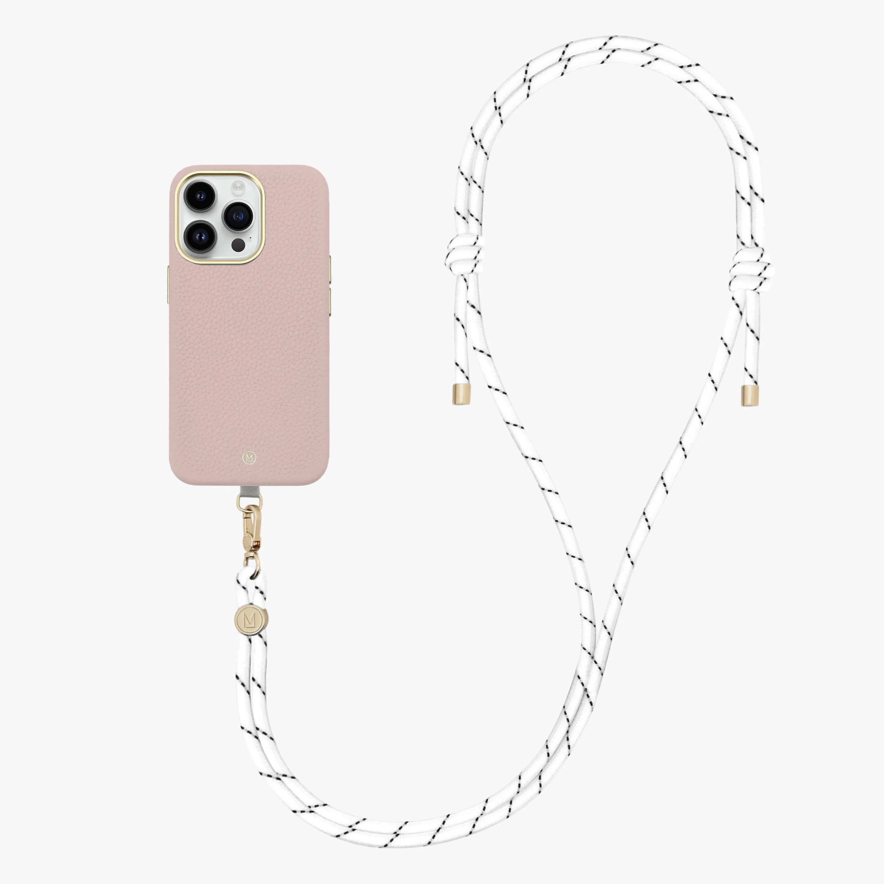 iPhone 16 Pro Max Leather MagSafe Case with Crossbody Rope Strap