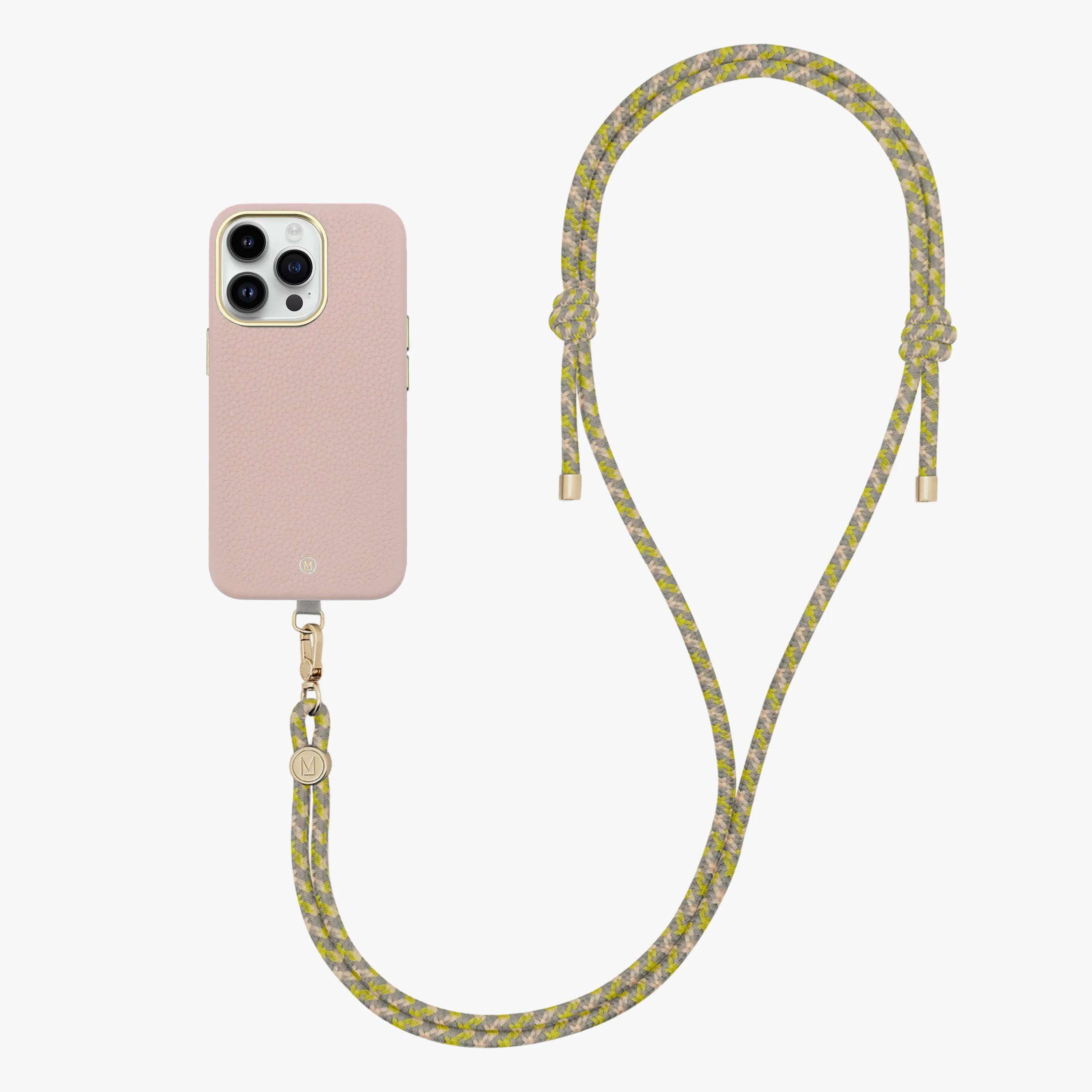 iPhone 16 Pro Max Leather MagSafe Case with Crossbody Rope Strap