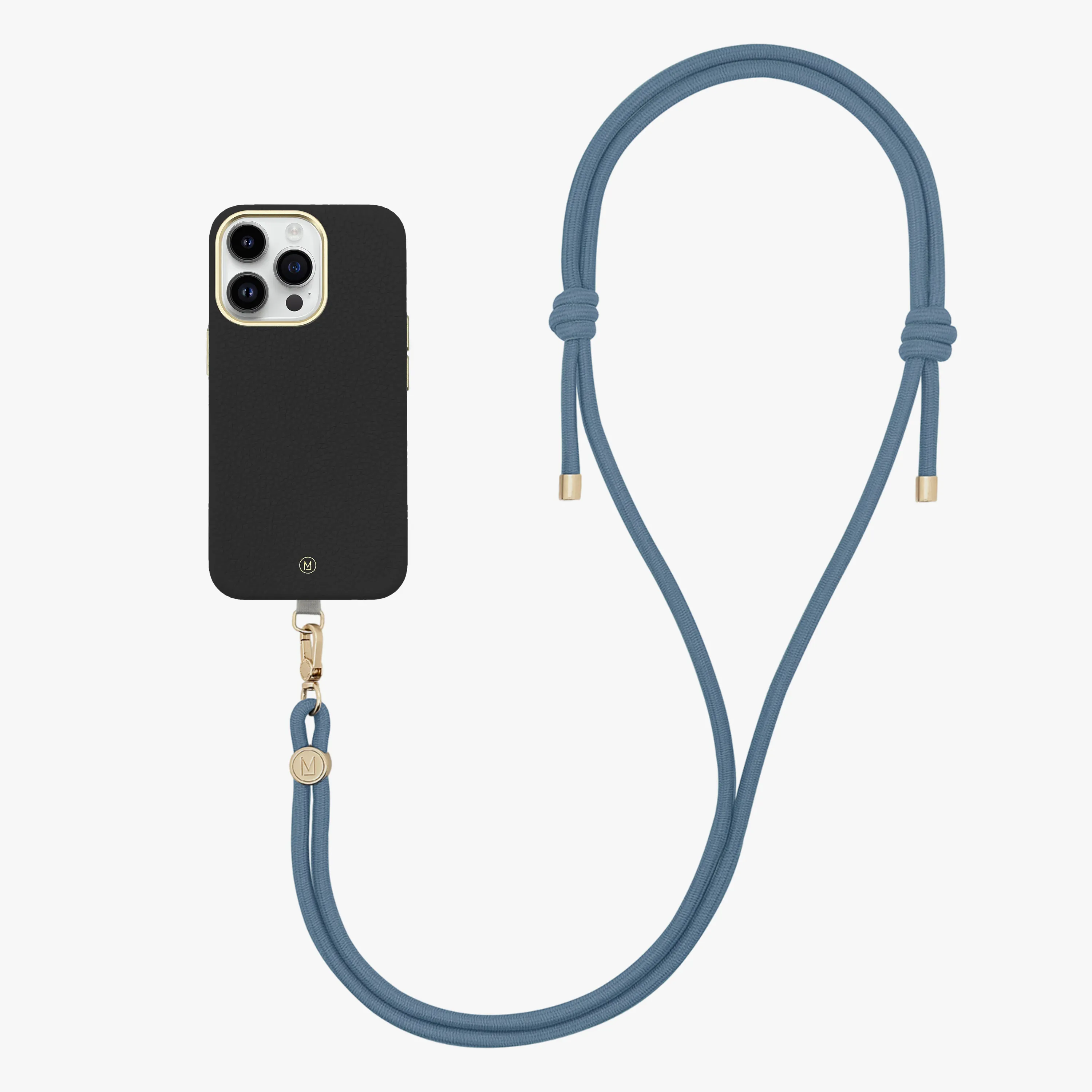 iPhone 16 Pro Max Leather MagSafe Case with Crossbody Rope Strap