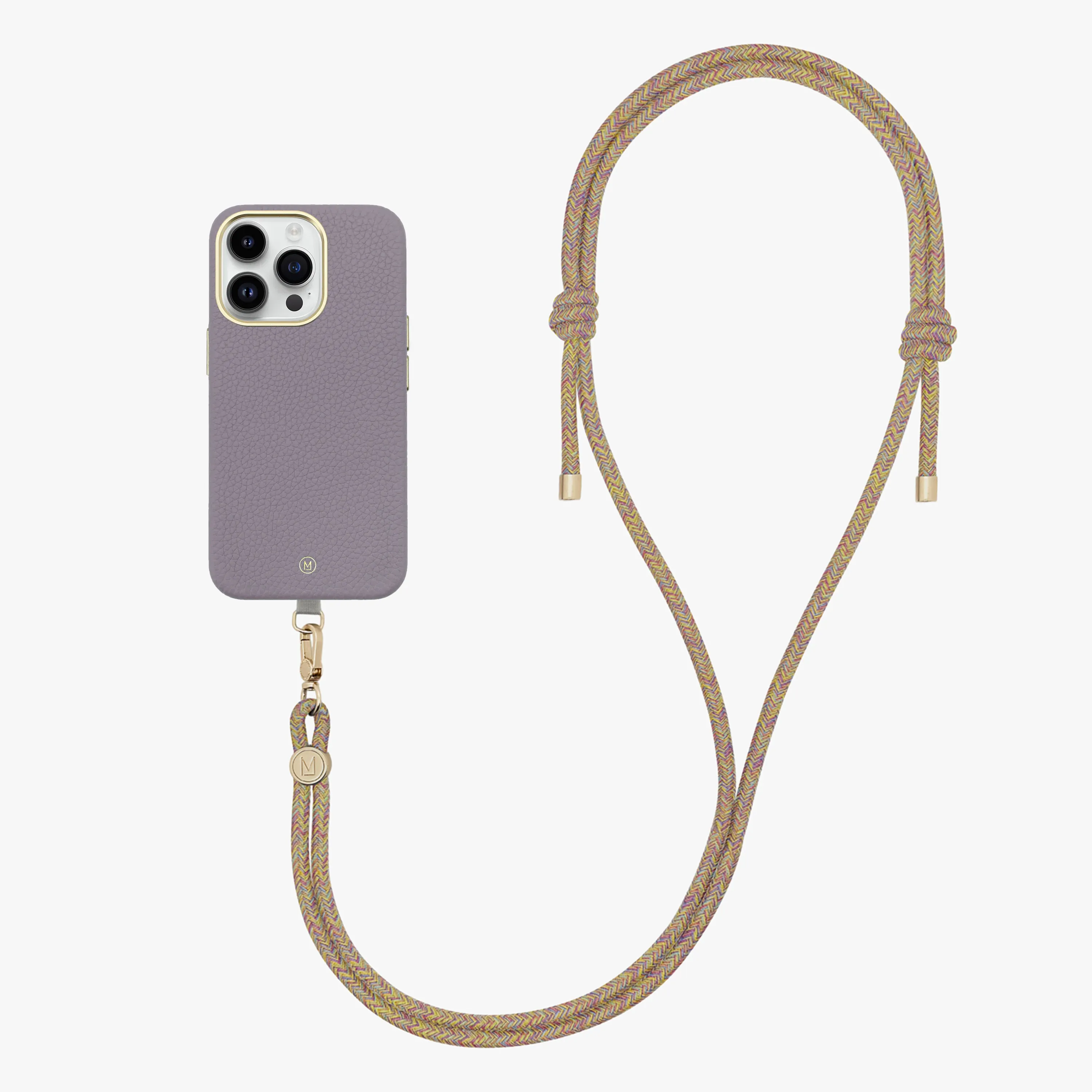 iPhone 16 Pro Max Leather MagSafe Case with Crossbody Rope Strap