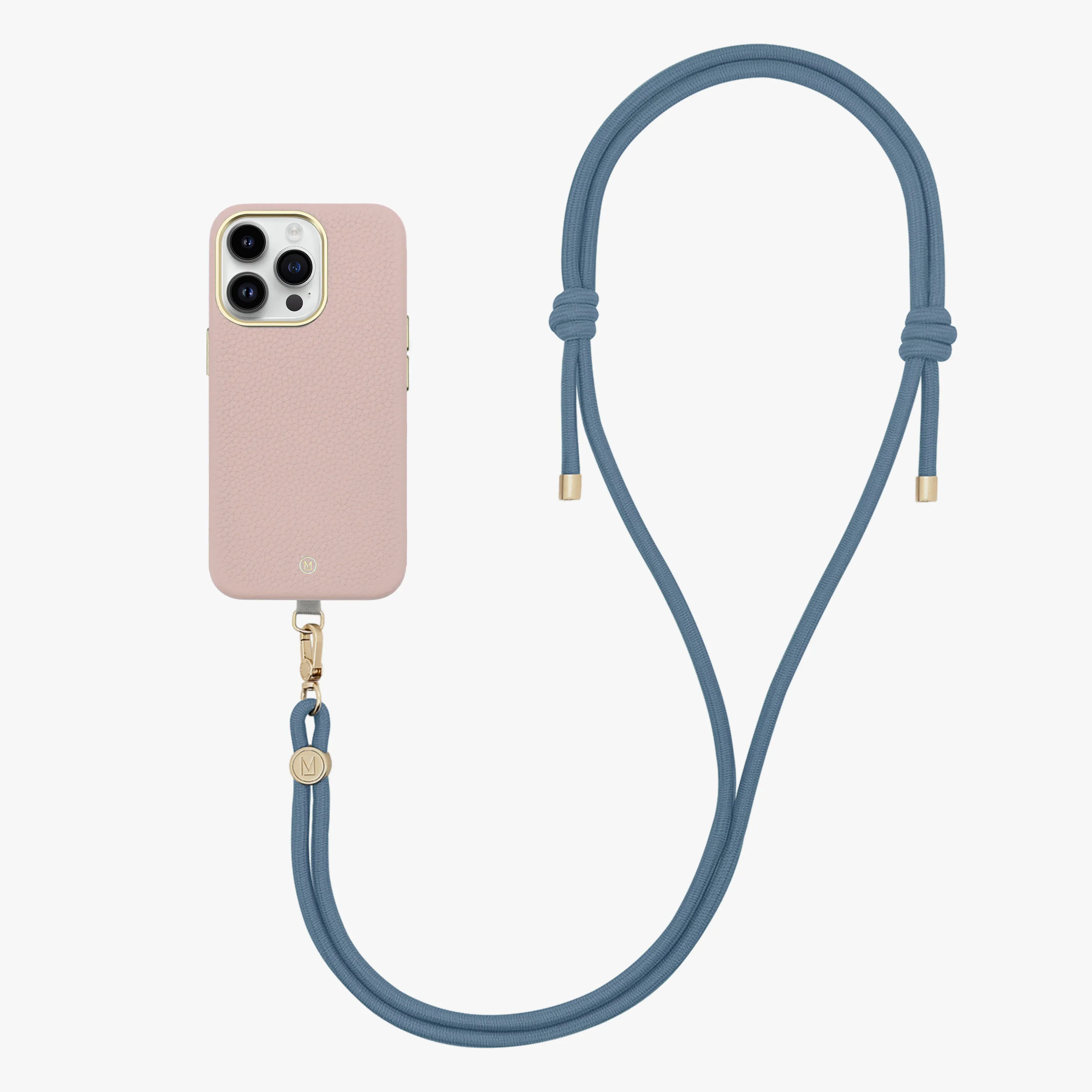 iPhone 16 Pro Max Leather MagSafe Case with Crossbody Rope Strap