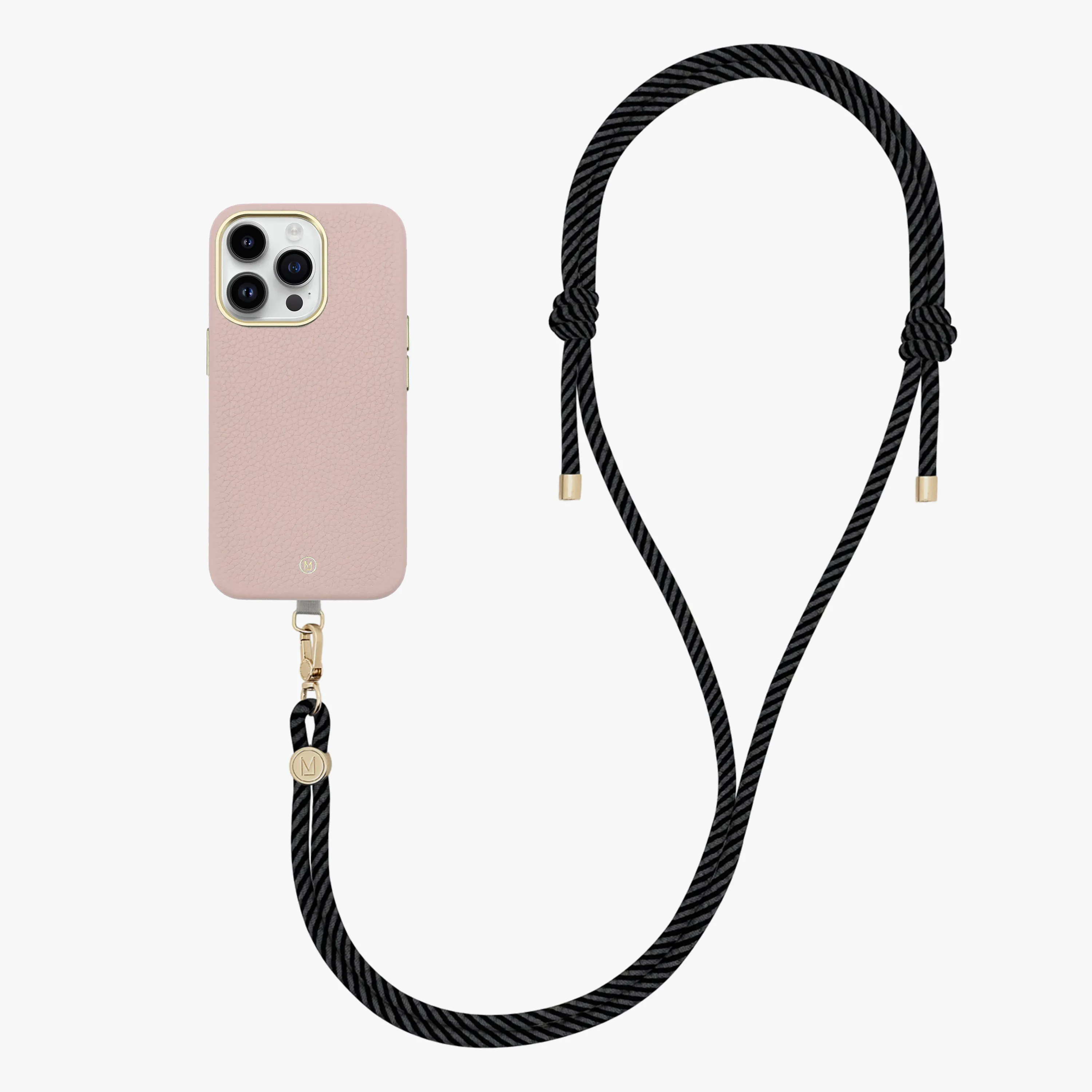 iPhone 16 Pro Max Leather MagSafe Case with Crossbody Rope Strap