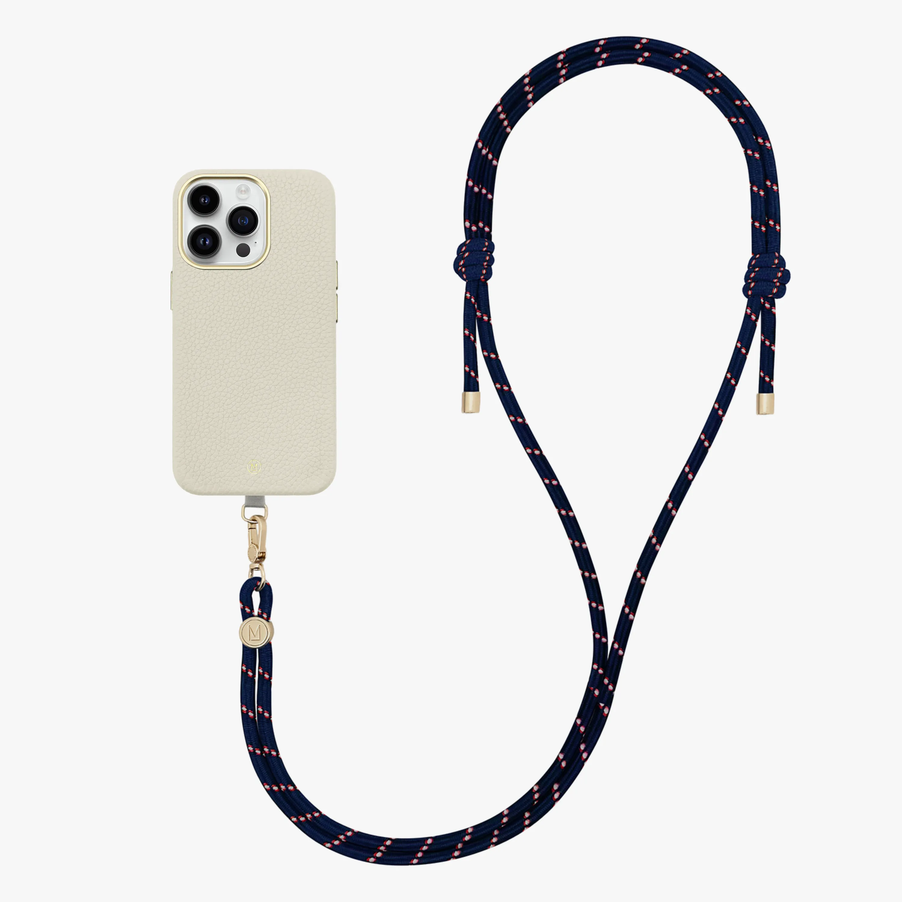 iPhone 16 Pro Max Leather MagSafe Case with Crossbody Rope Strap