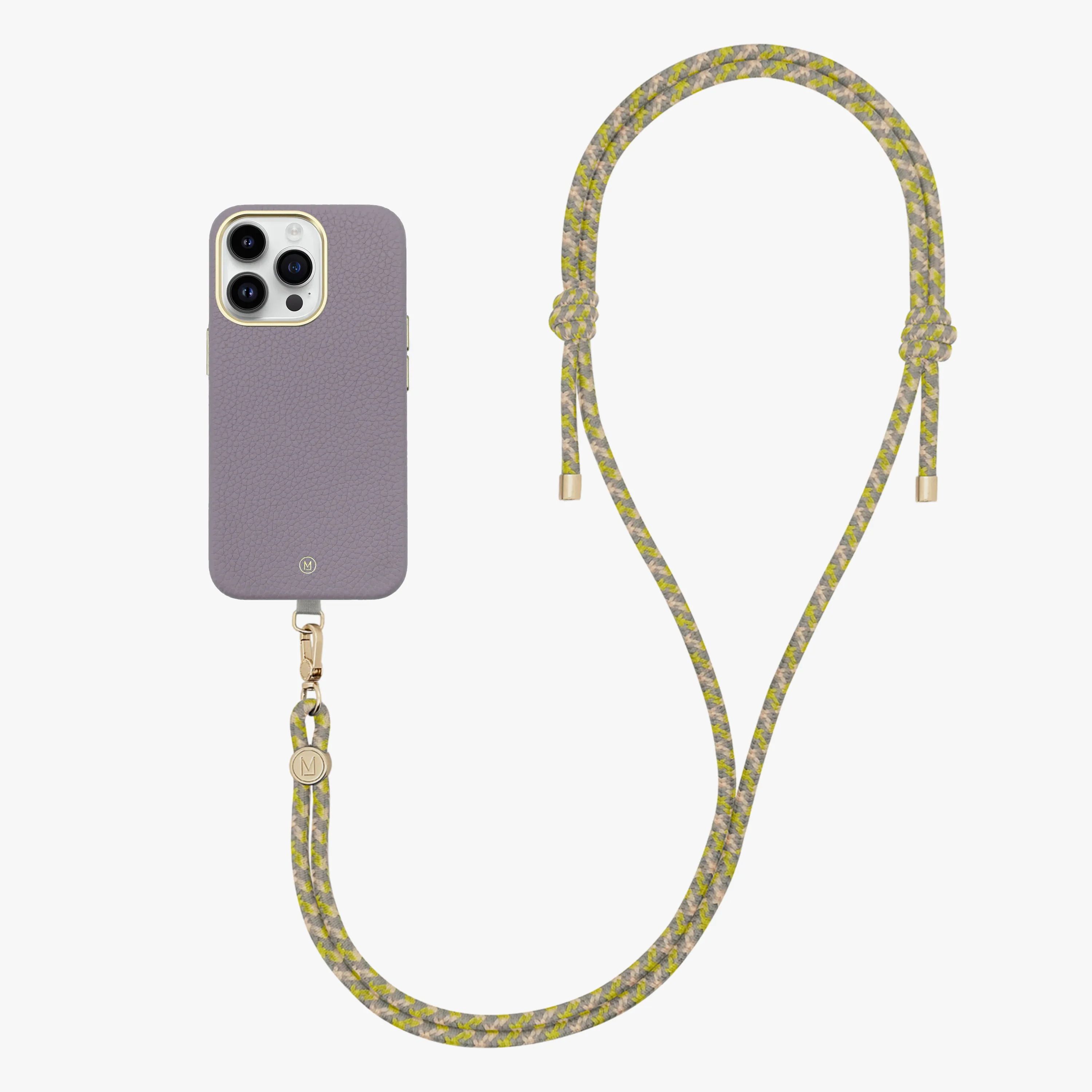 iPhone 16 Pro Max Leather MagSafe Case with Crossbody Rope Strap