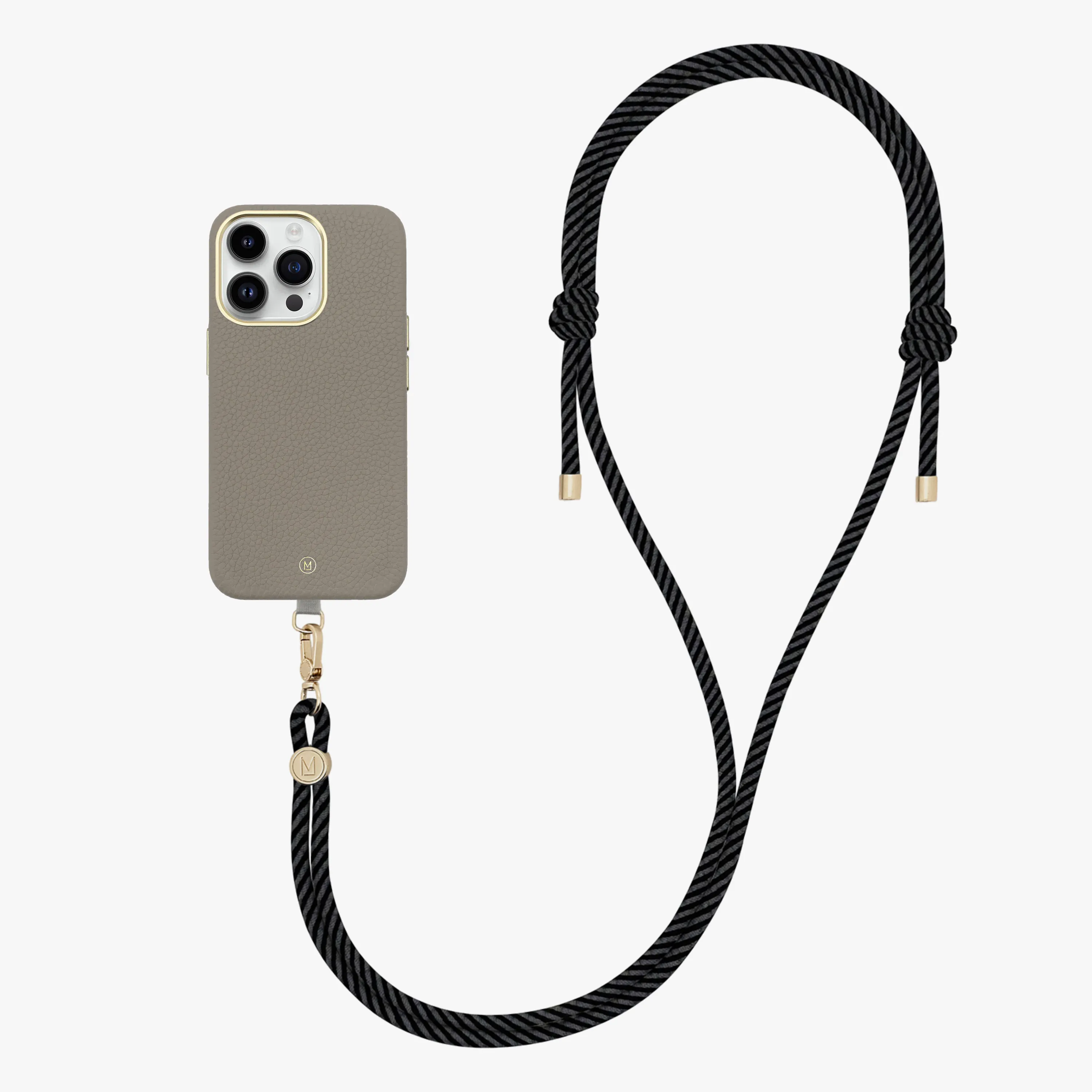 iPhone 16 Pro Max Leather MagSafe Case with Crossbody Rope Strap