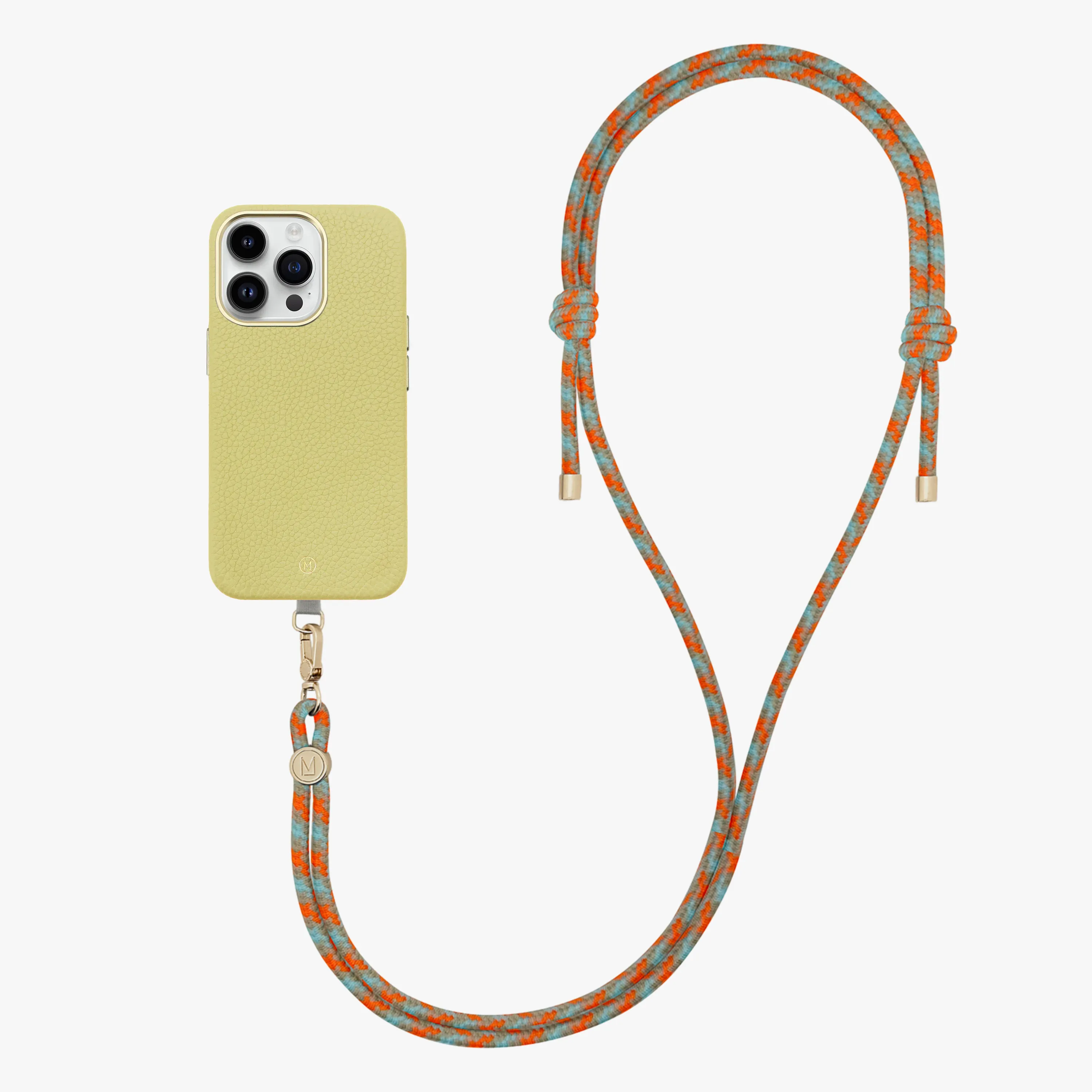iPhone 16 Pro Max Leather MagSafe Case with Crossbody Rope Strap