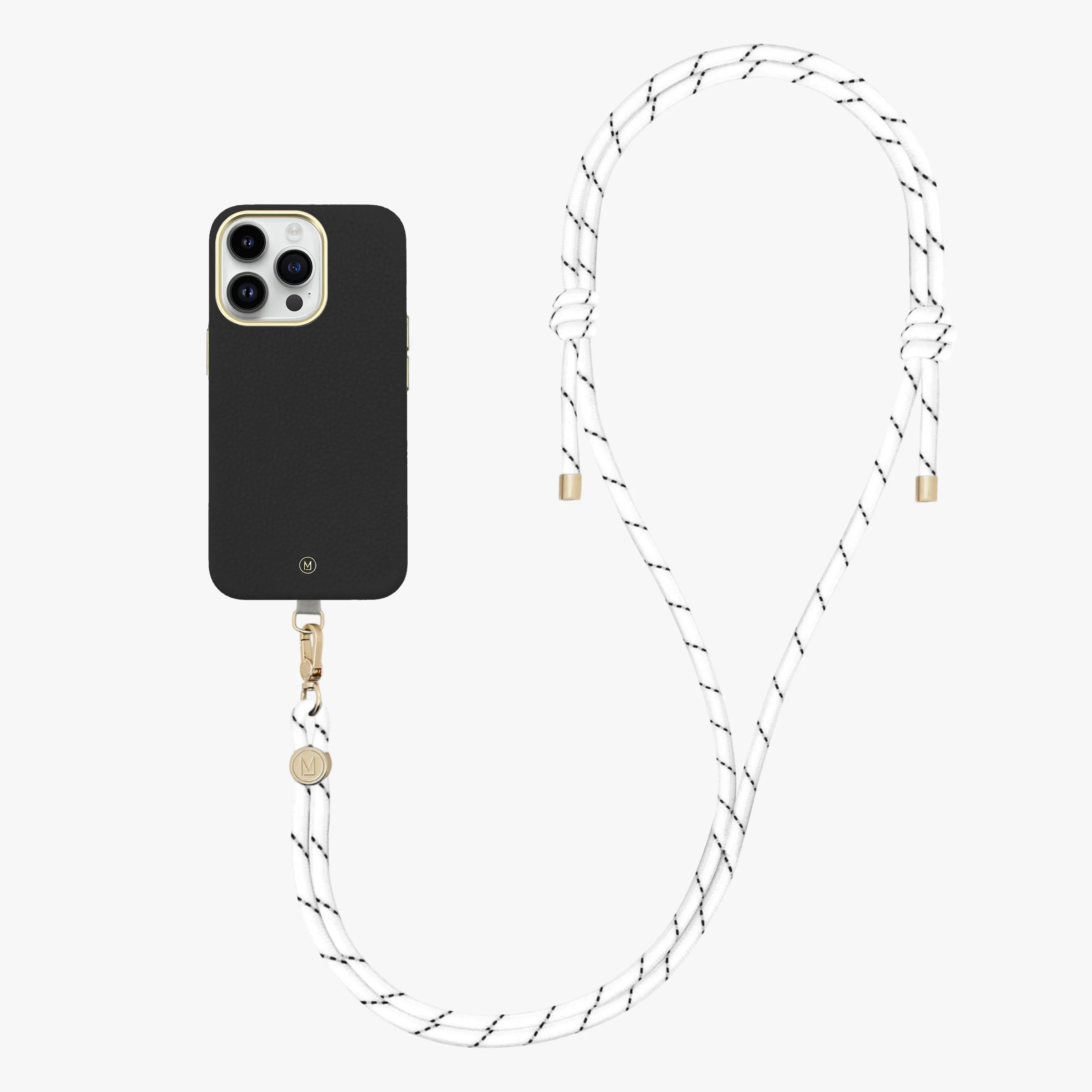iPhone 16 Pro Max Leather MagSafe Case with Crossbody Rope Strap