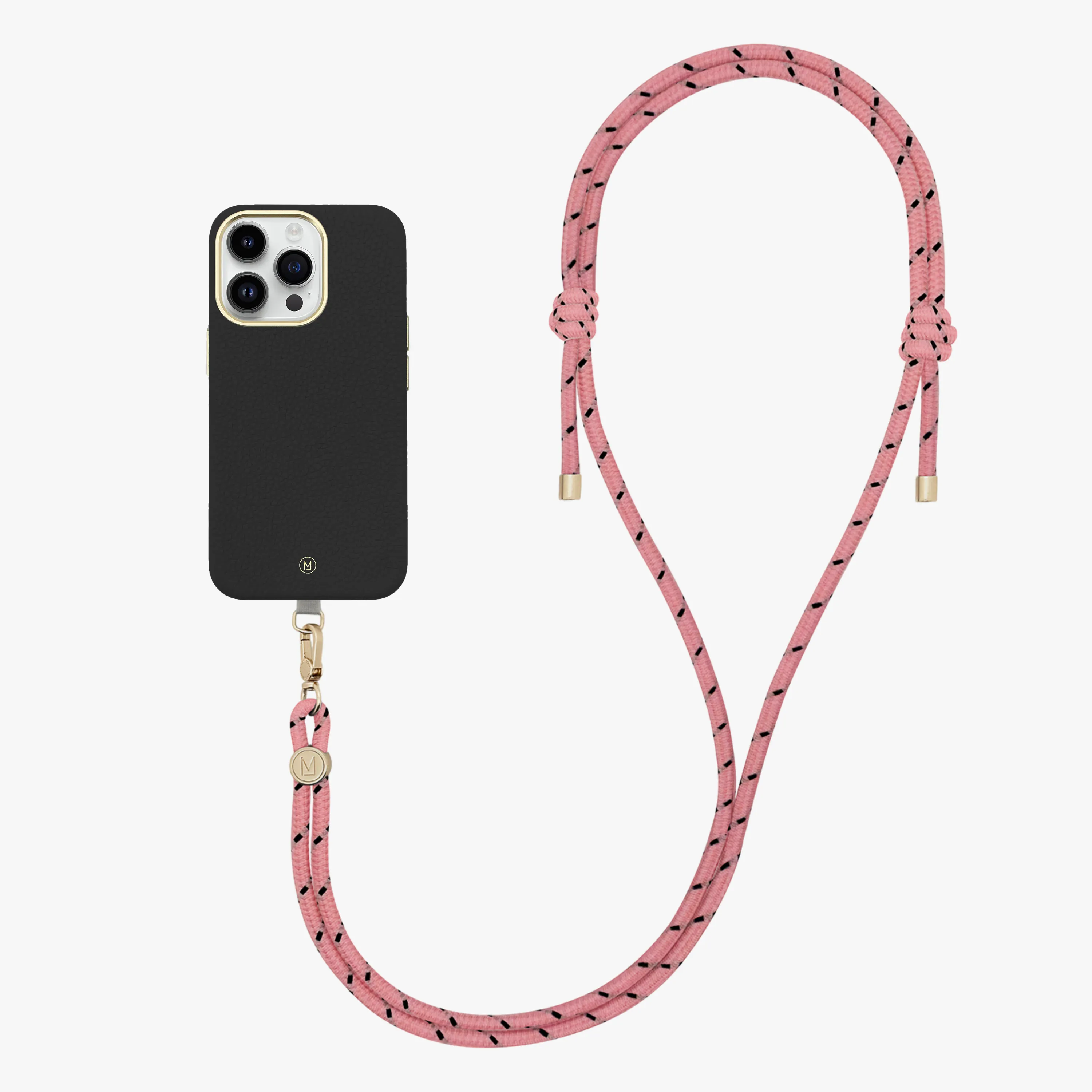 iPhone 16 Pro Max Leather MagSafe Case with Crossbody Rope Strap