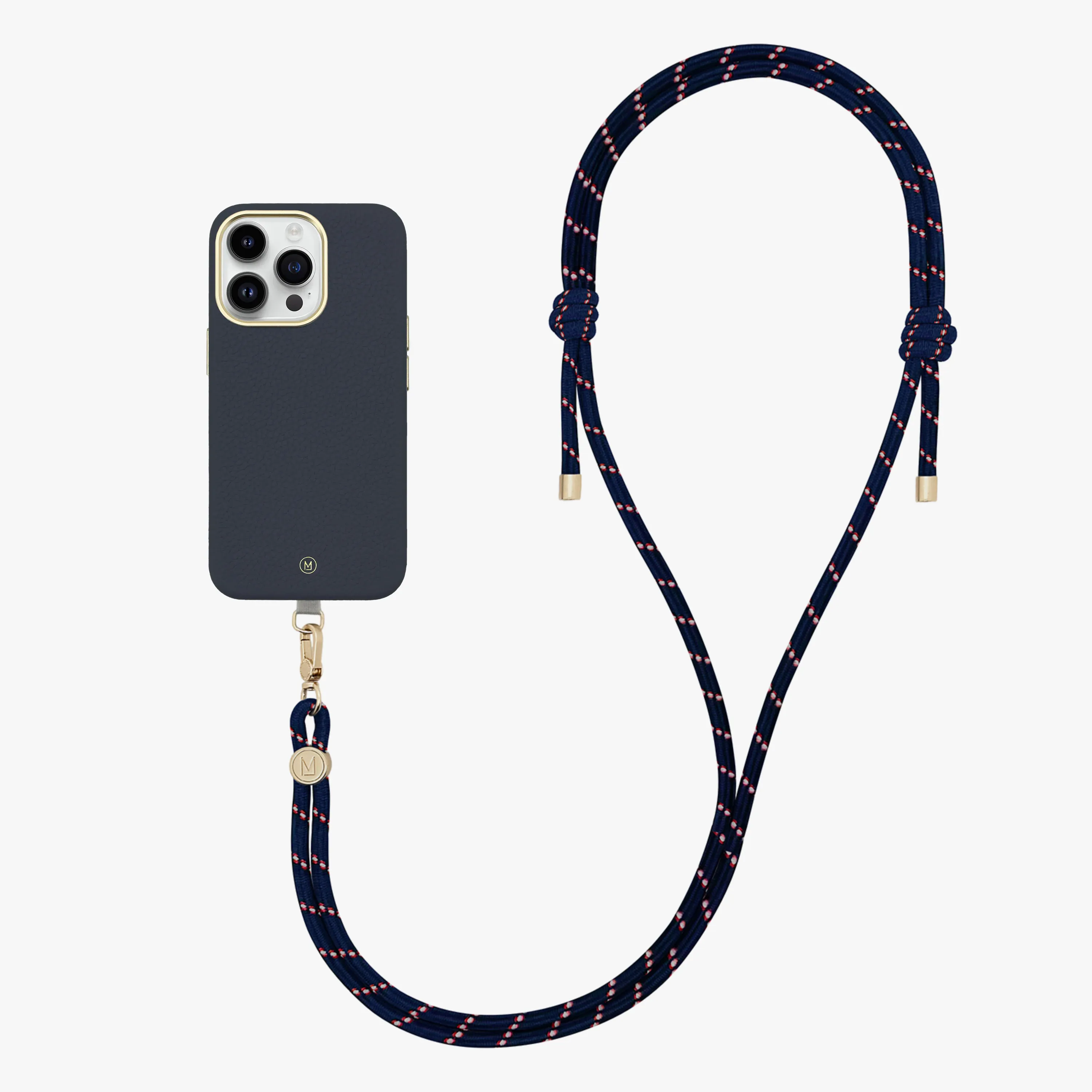 iPhone 16 Pro Max Leather MagSafe Case with Crossbody Rope Strap
