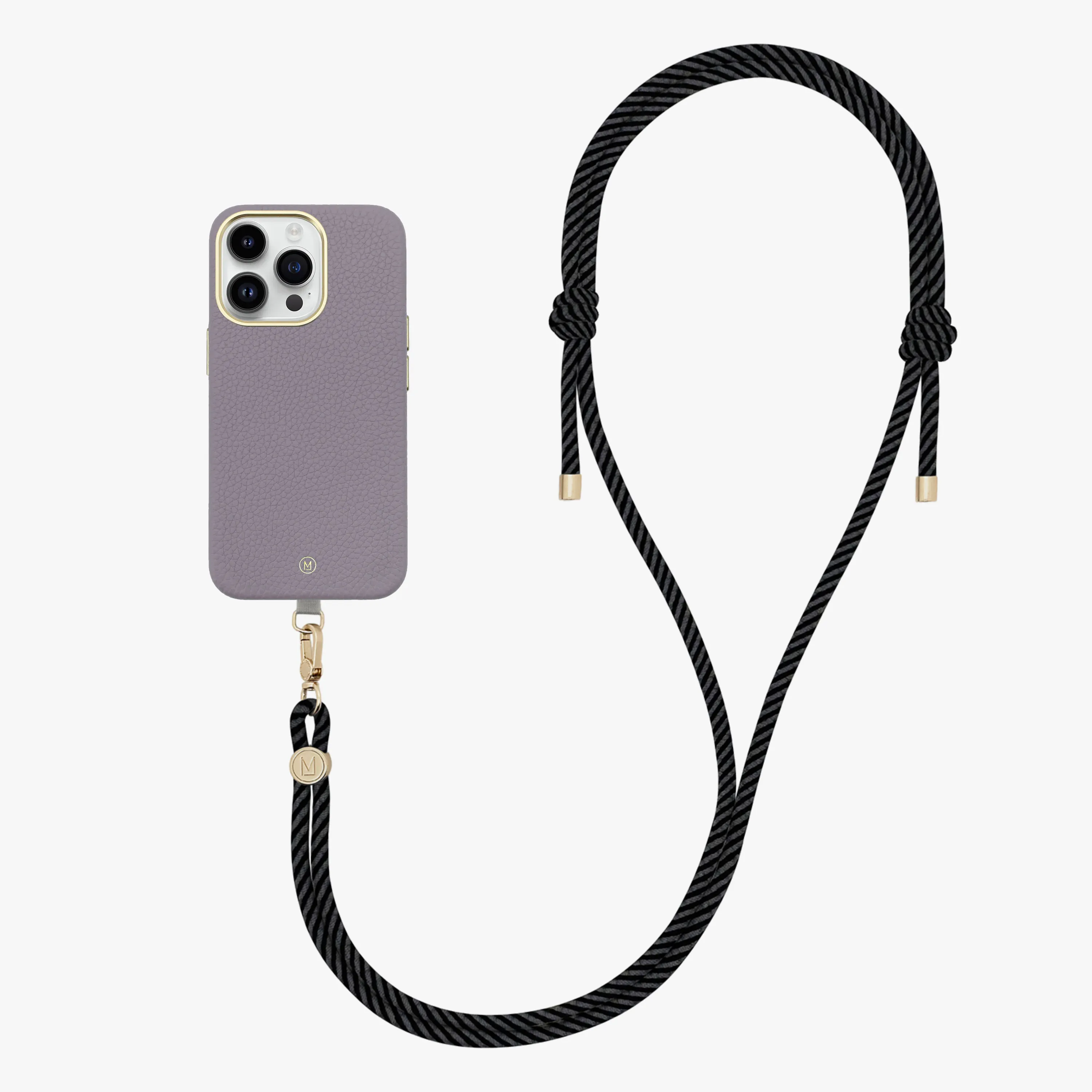 iPhone 16 Pro Max Leather MagSafe Case with Crossbody Rope Strap