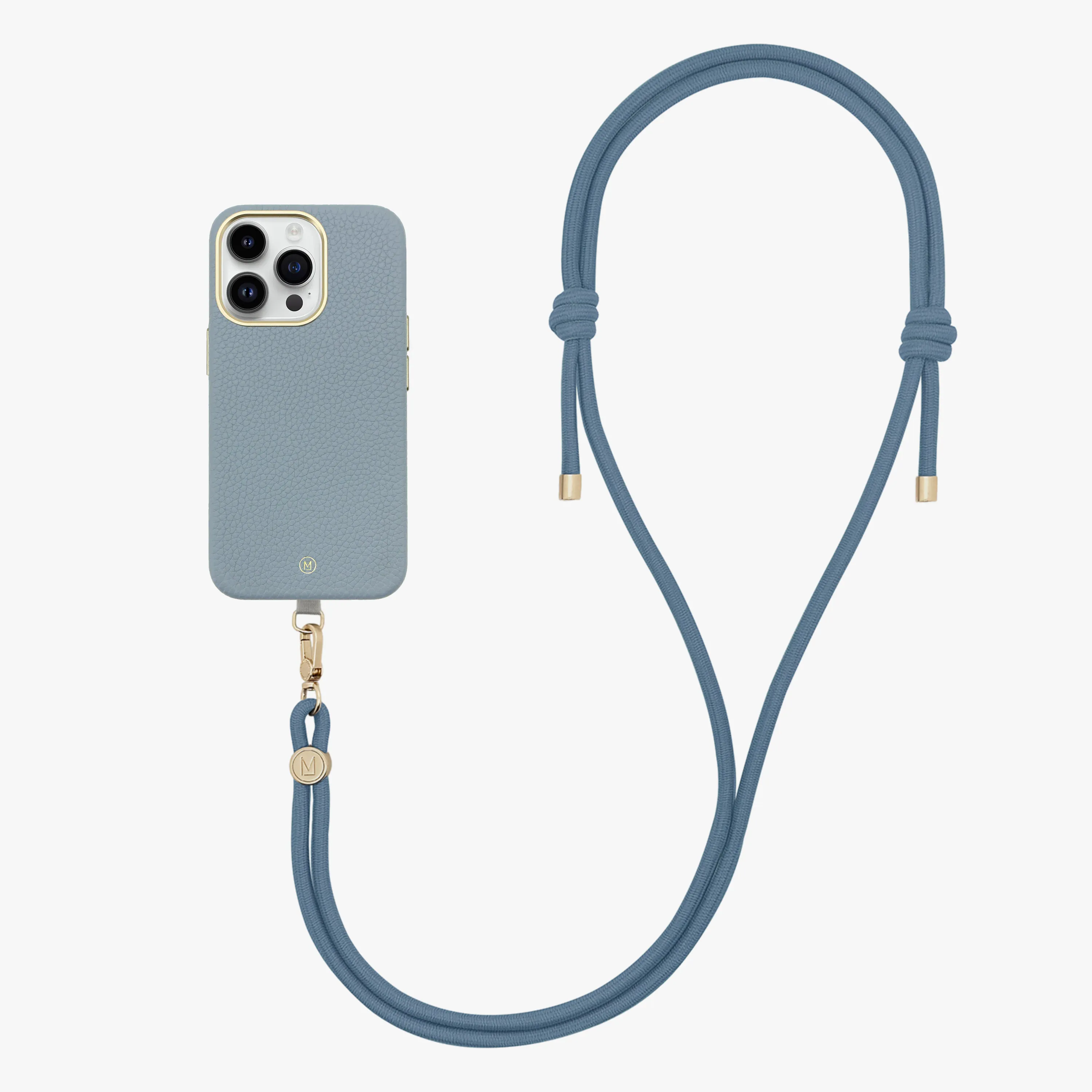 iPhone 16 Pro Max Leather MagSafe Case with Crossbody Rope Strap