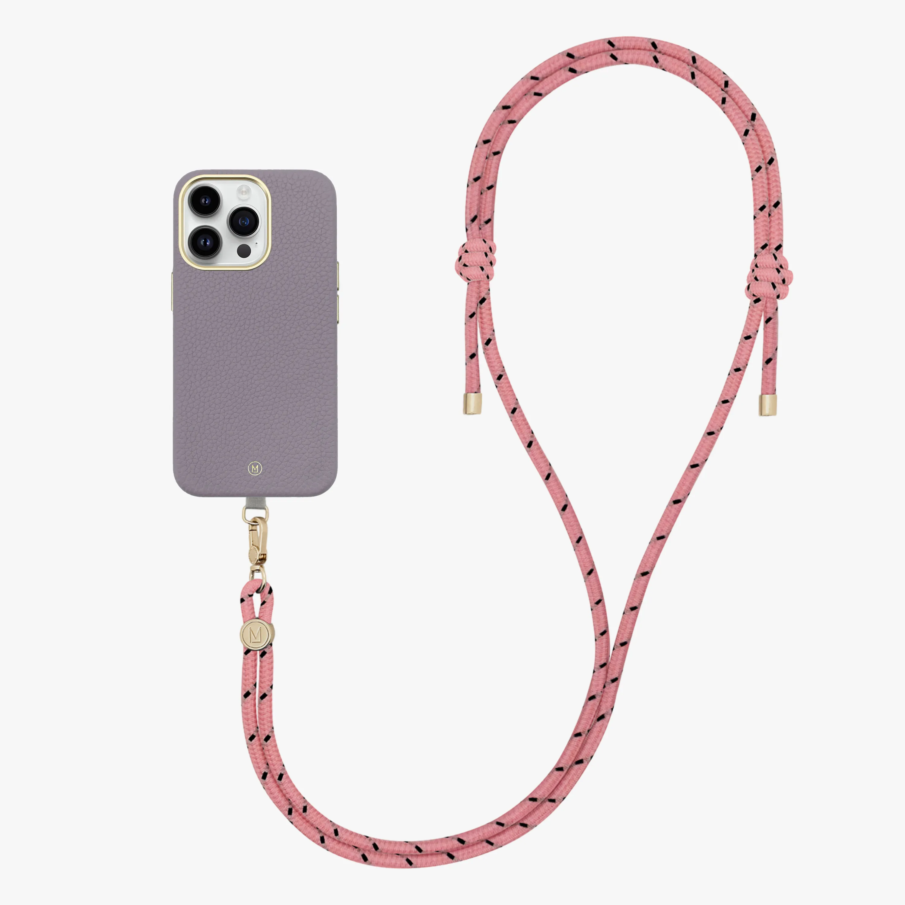 iPhone 16 Pro Max Leather MagSafe Case with Crossbody Rope Strap