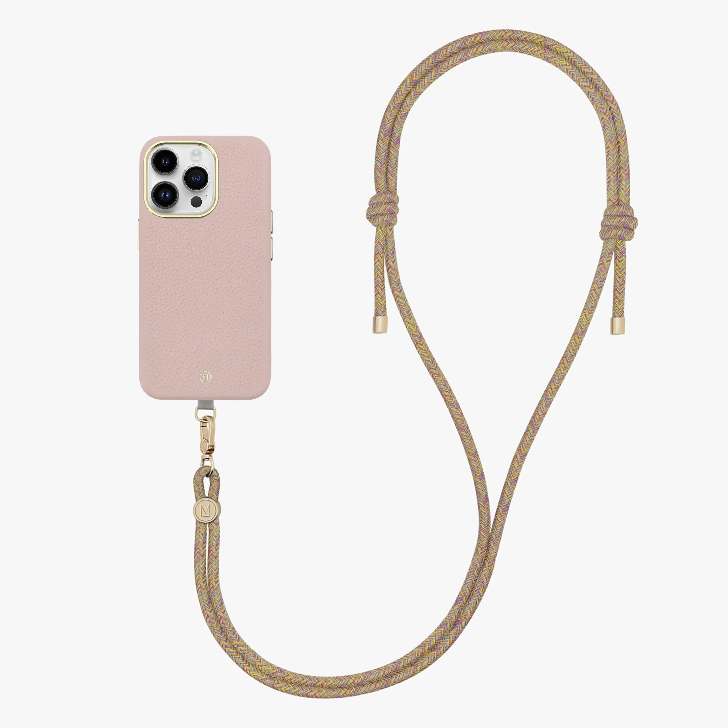 iPhone 16 Pro Max Leather MagSafe Case with Crossbody Rope Strap