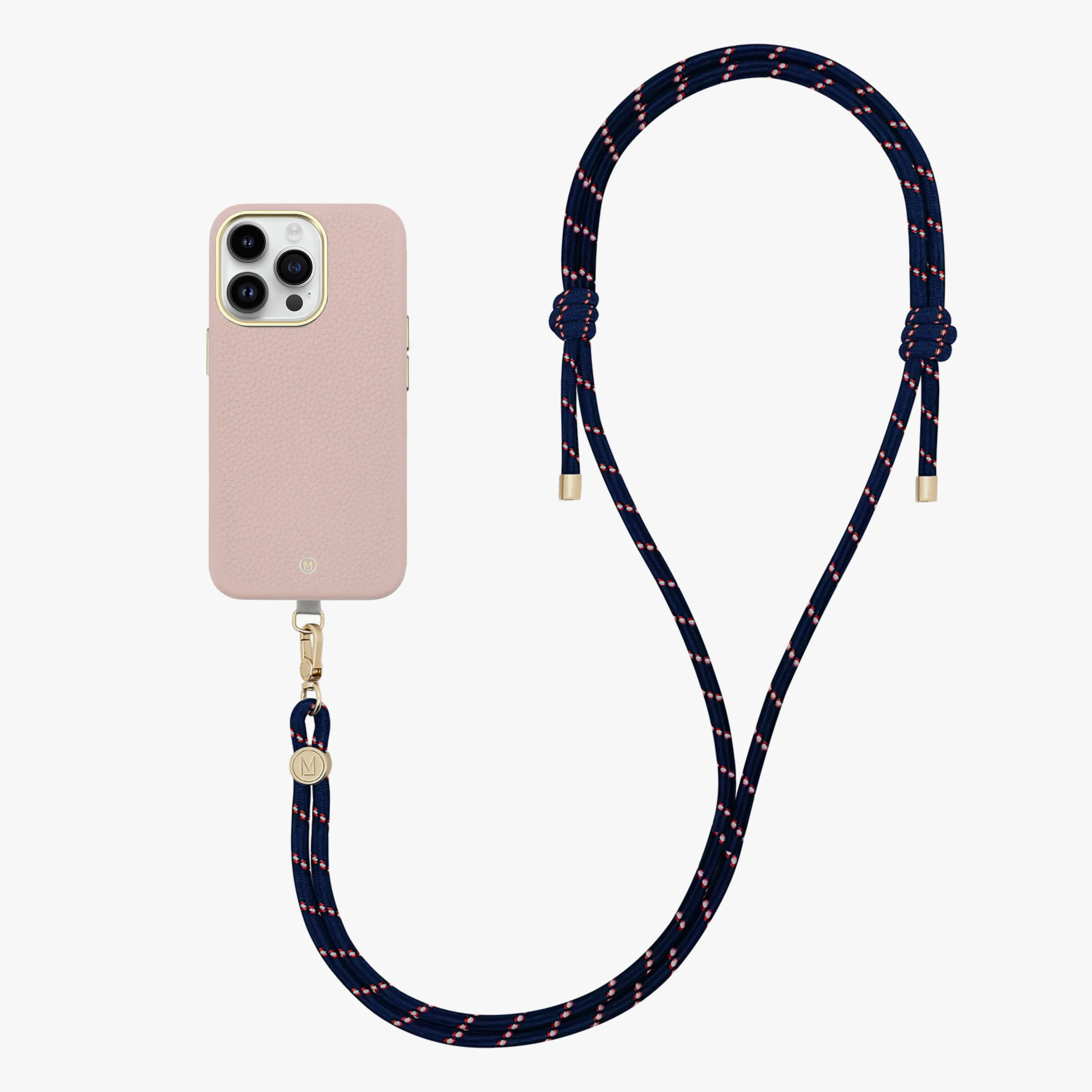 iPhone 16 Pro Max Leather MagSafe Case with Crossbody Rope Strap