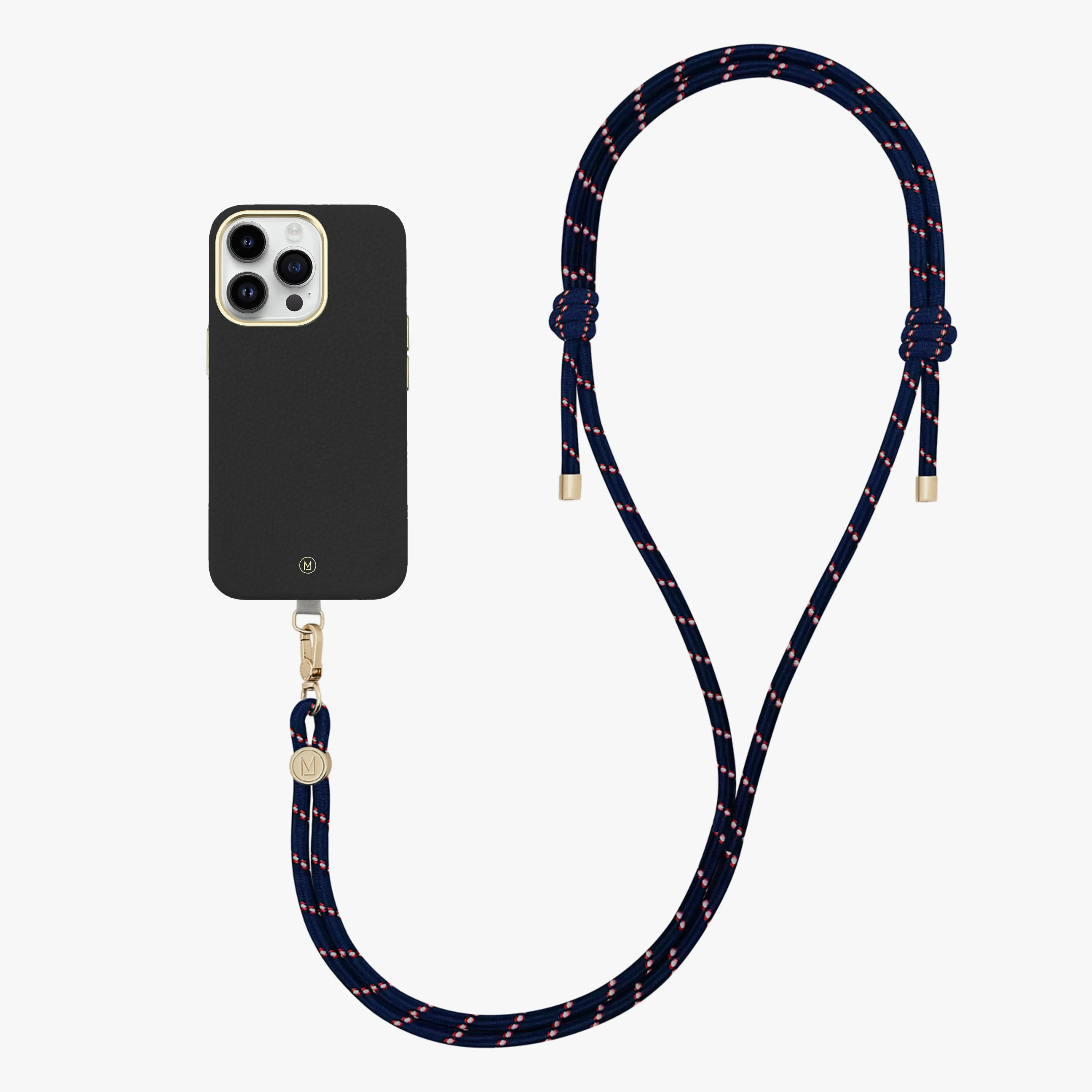 iPhone 16 Pro Max Leather MagSafe Case with Crossbody Rope Strap