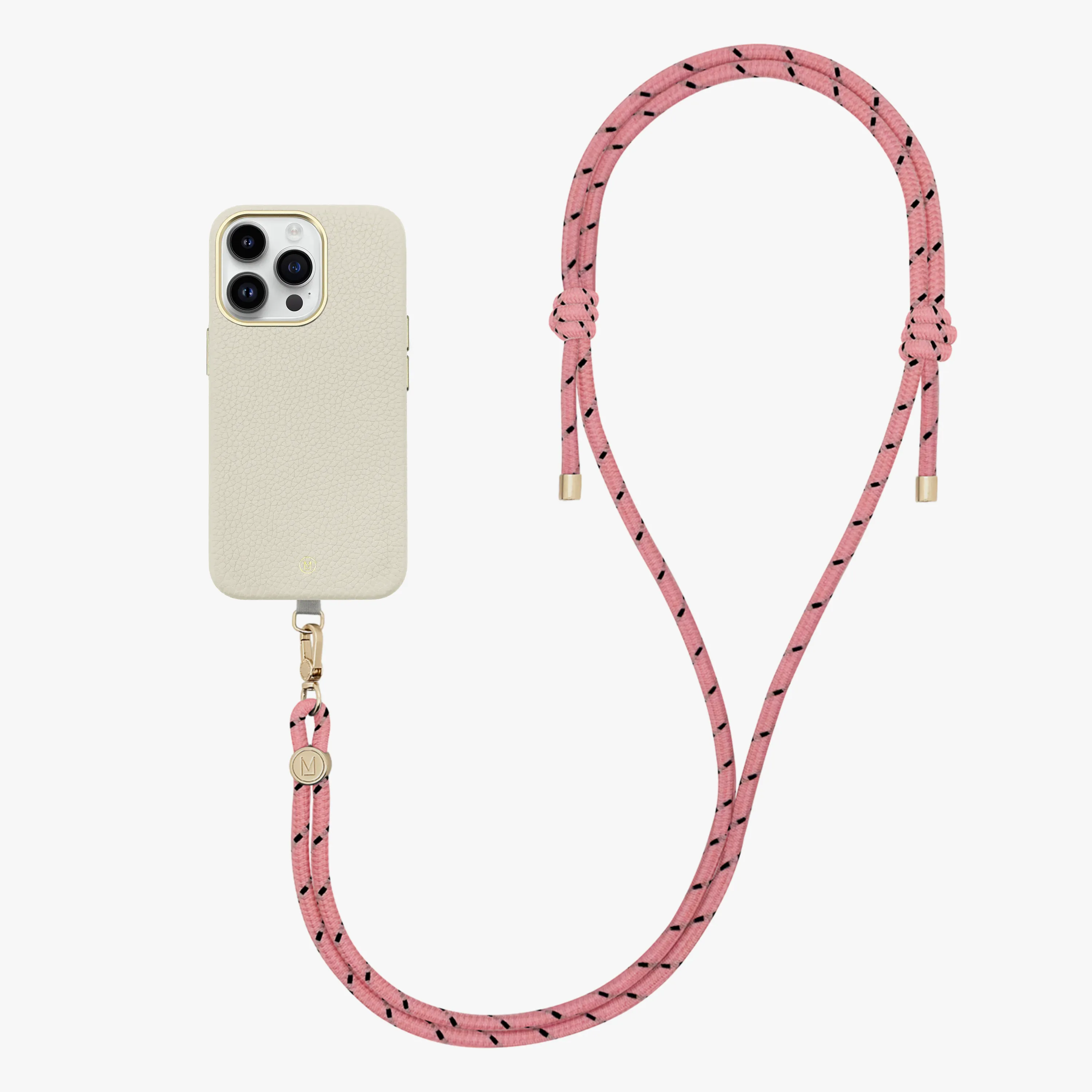iPhone 16 Pro Max Leather MagSafe Case with Crossbody Rope Strap