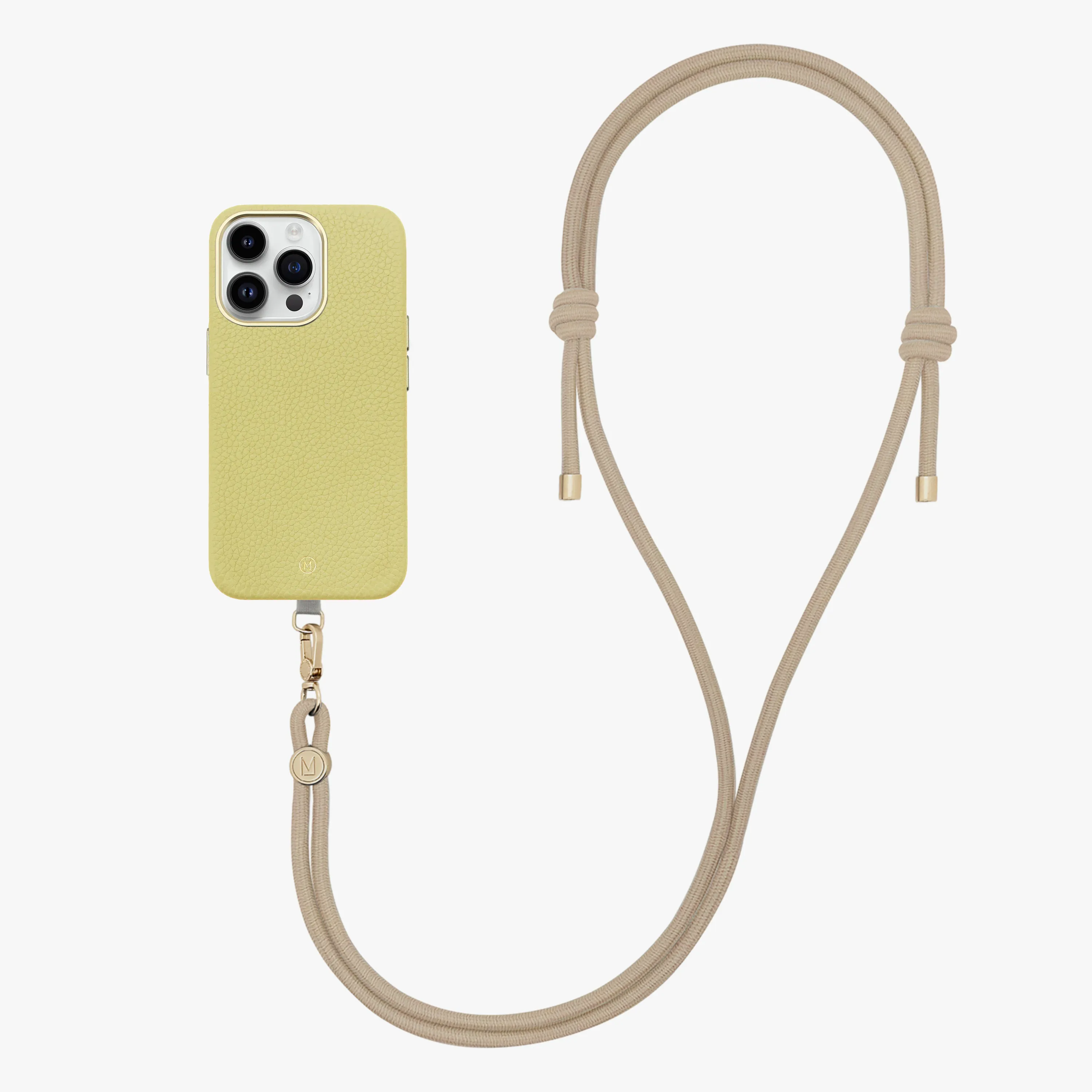 iPhone 16 Pro Max Leather MagSafe Case with Crossbody Rope Strap