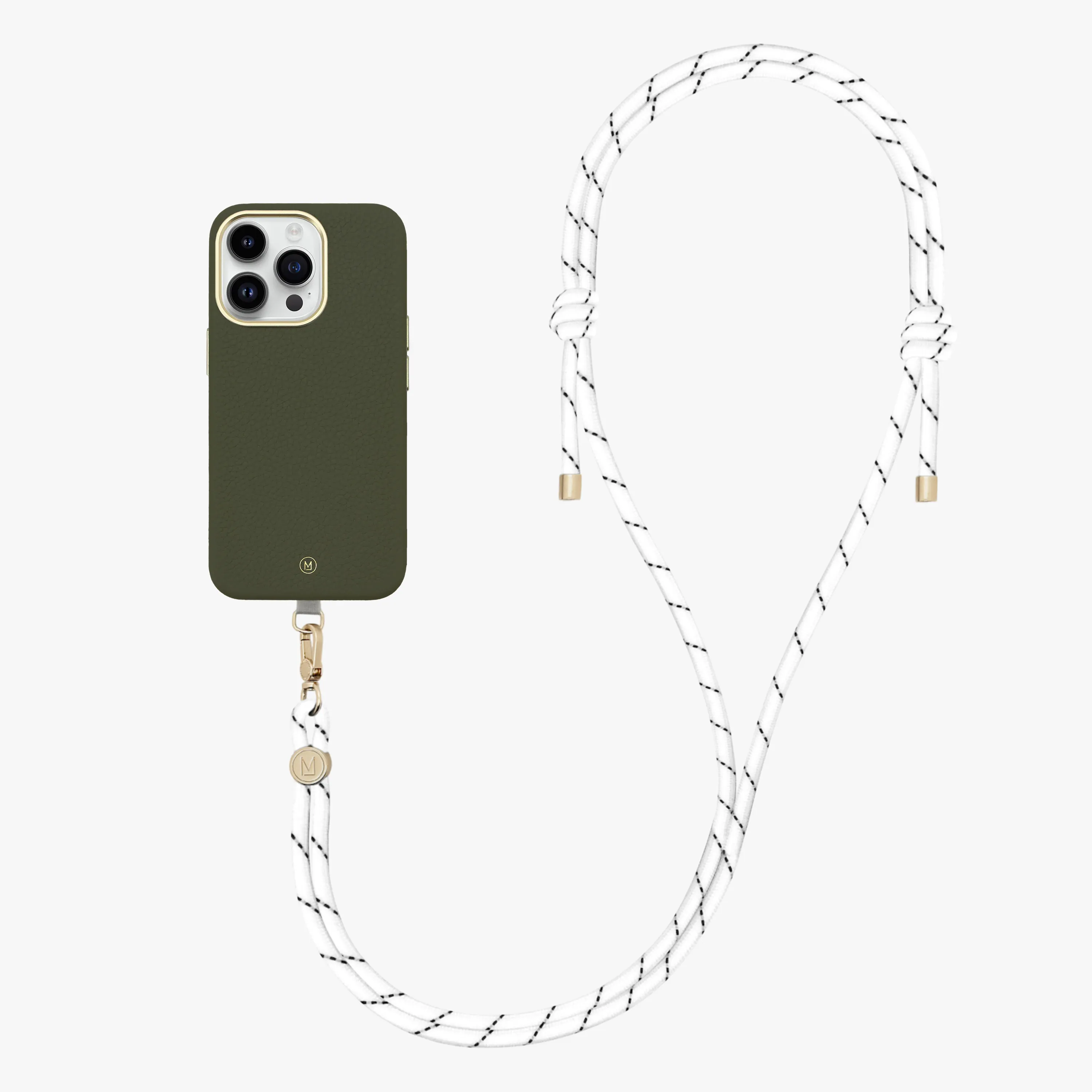 iPhone 16 Pro Max Leather MagSafe Case with Crossbody Rope Strap