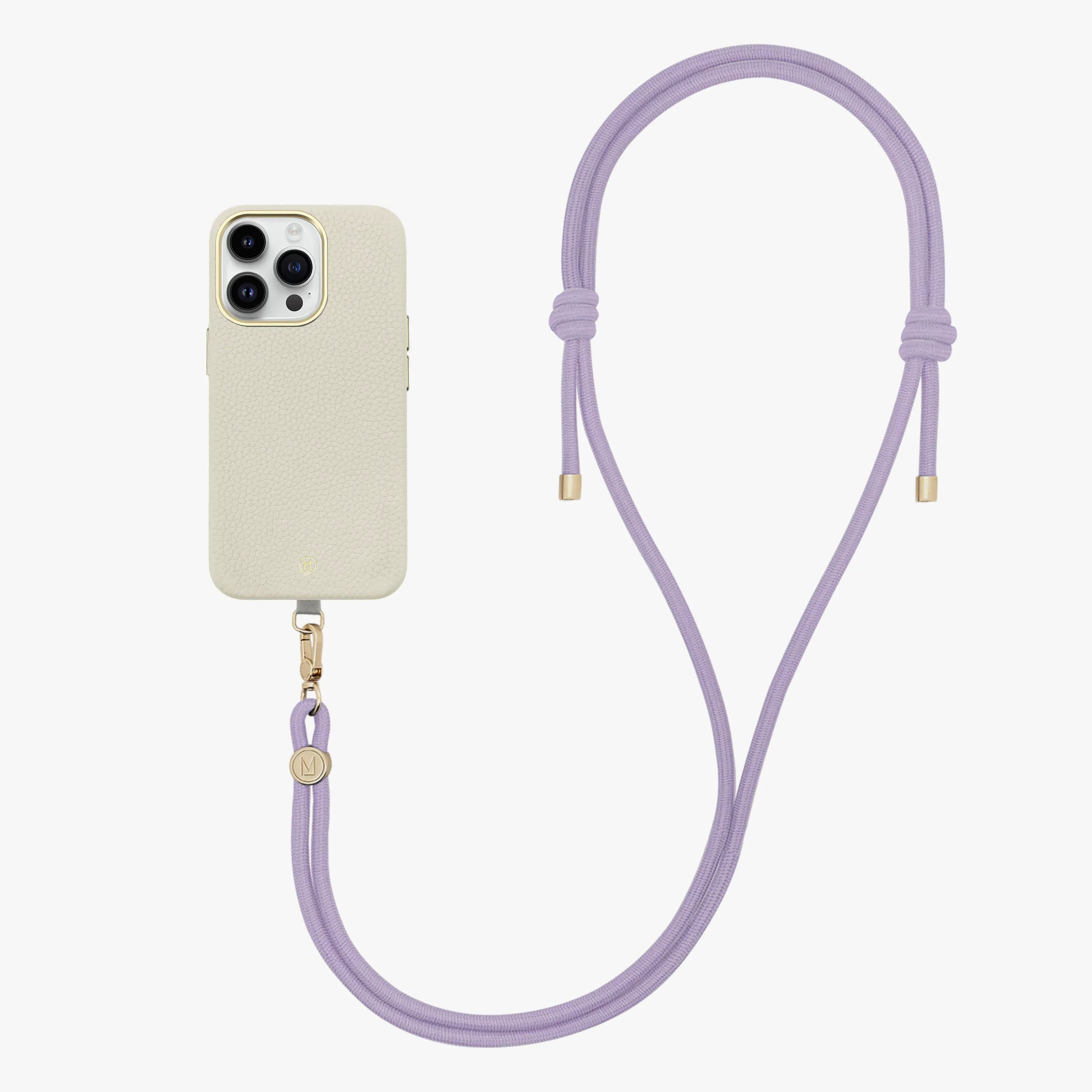 iPhone 16 Pro Max Leather MagSafe Case with Crossbody Rope Strap