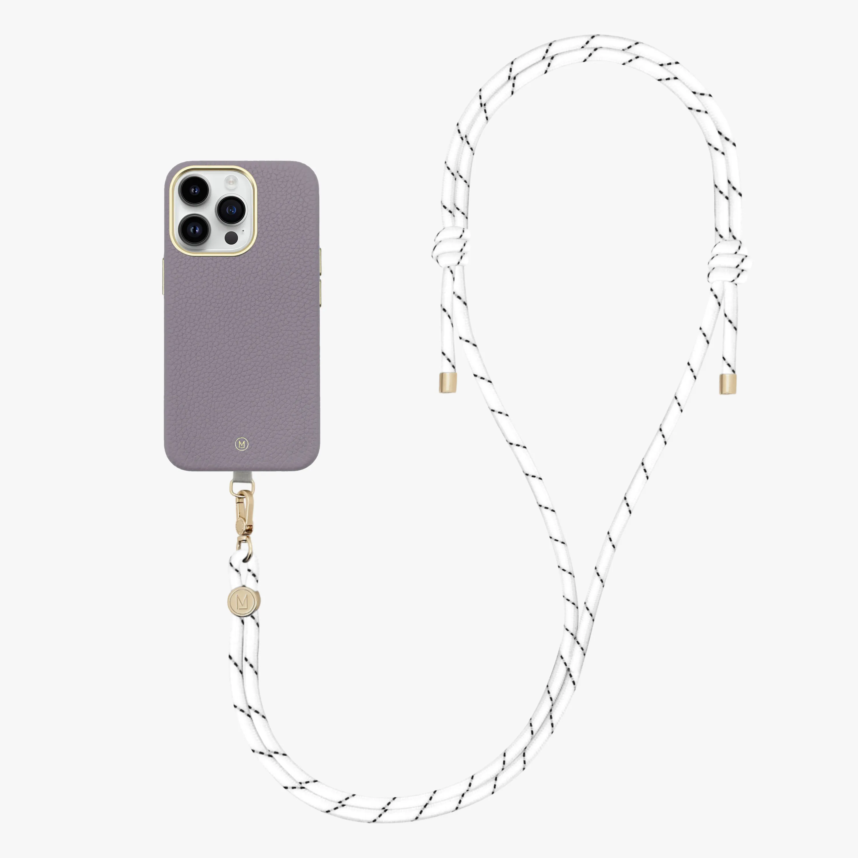 iPhone 16 Pro Max Leather MagSafe Case with Crossbody Rope Strap