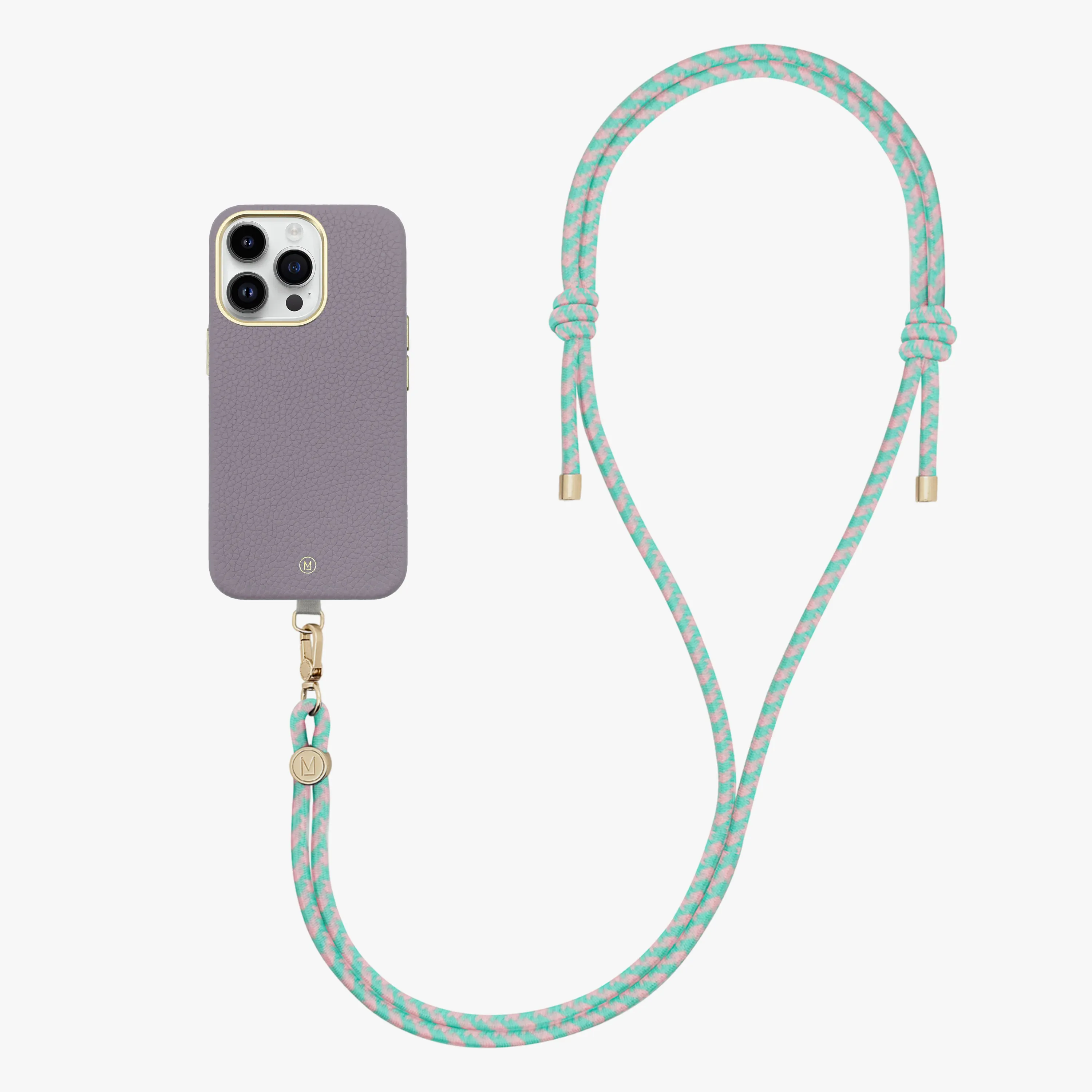 iPhone 16 Pro Max Leather MagSafe Case with Crossbody Rope Strap