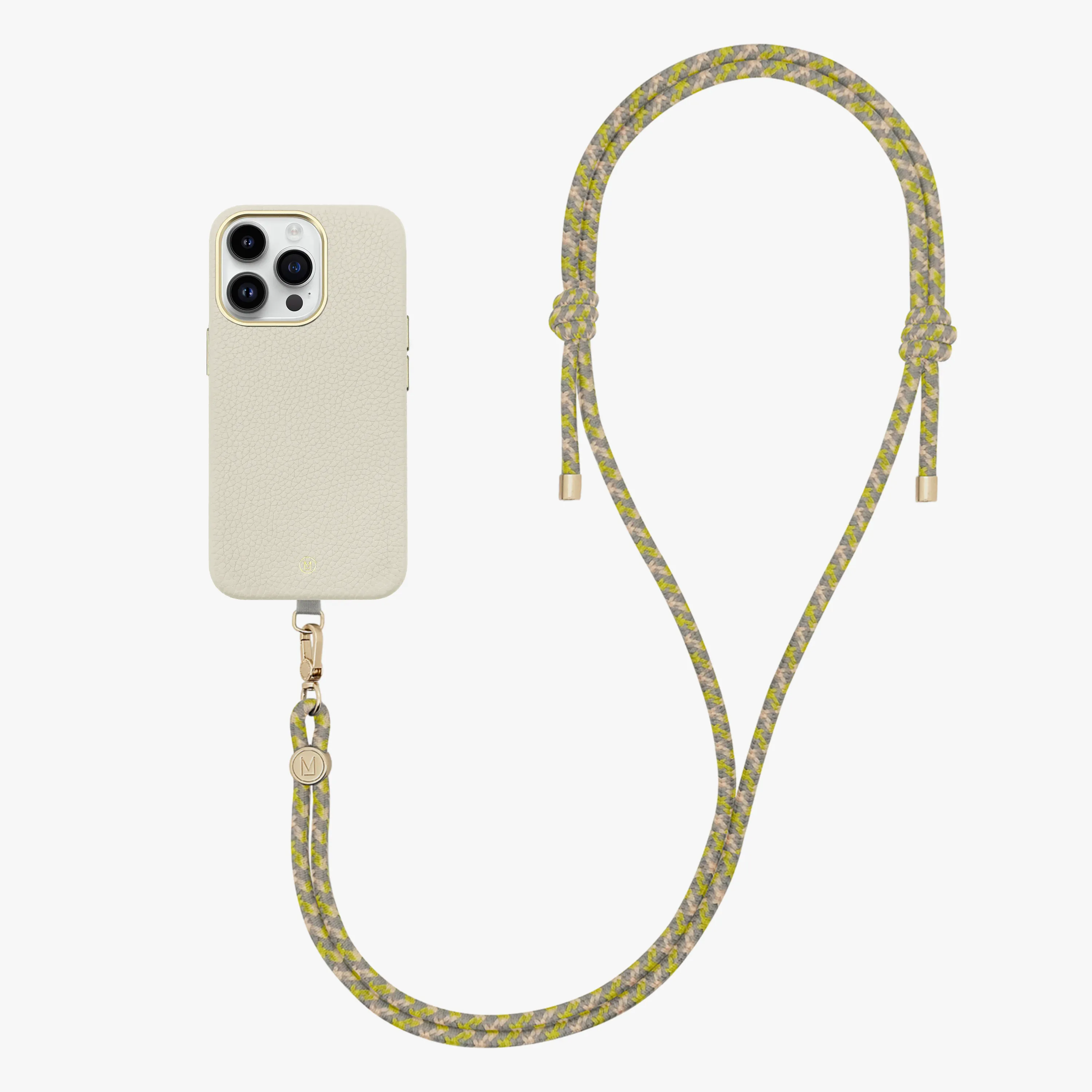 iPhone 16 Pro Max Leather MagSafe Case with Crossbody Rope Strap