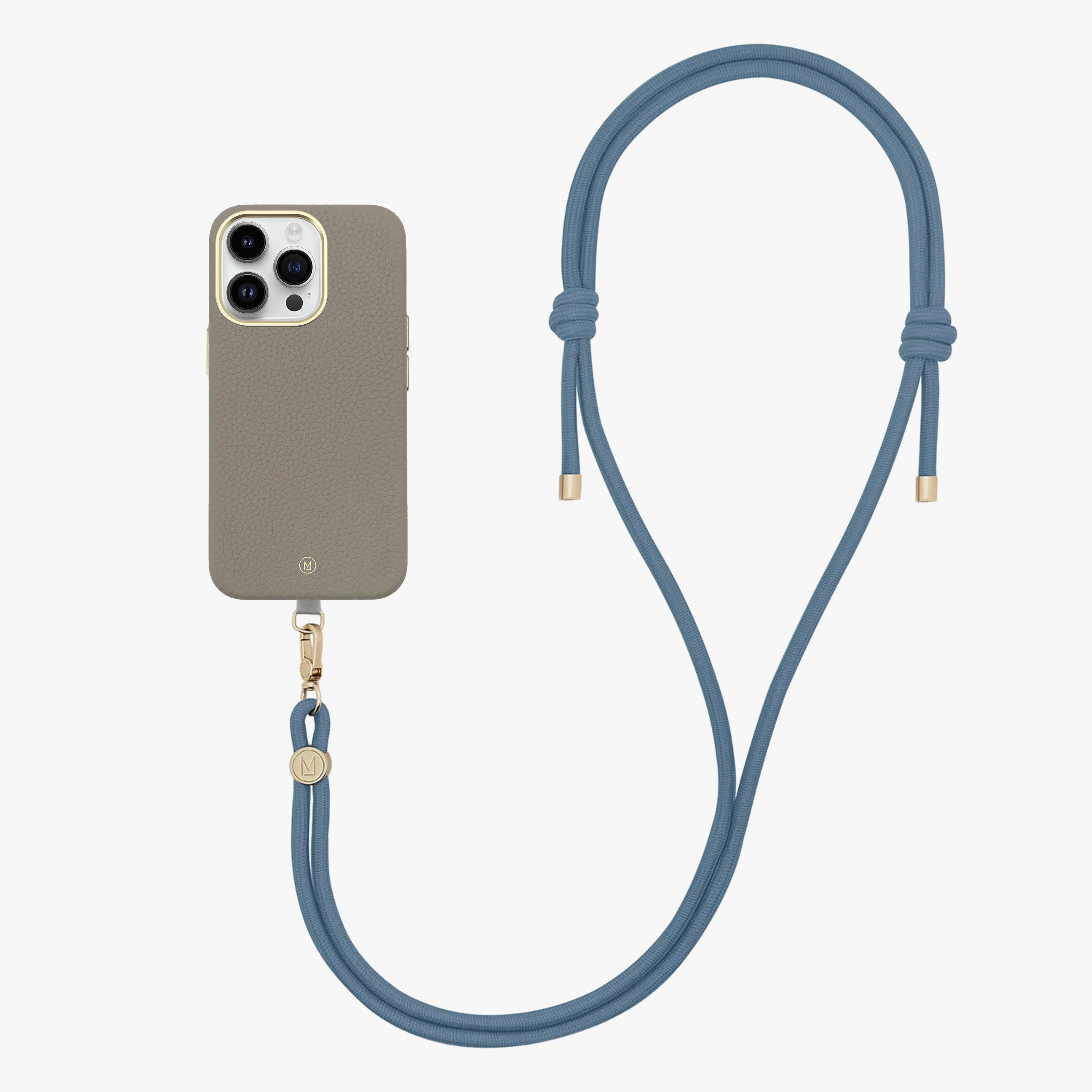 iPhone 16 Pro Max Leather MagSafe Case with Crossbody Rope Strap