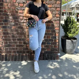 Jamie Polka Dot Camera Crossbody Bag