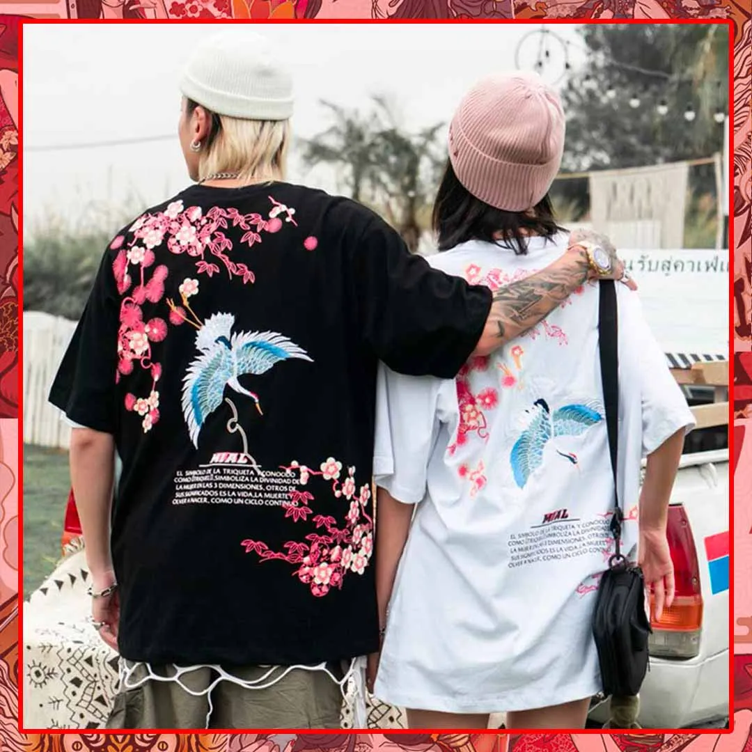 Japanese crane shirt