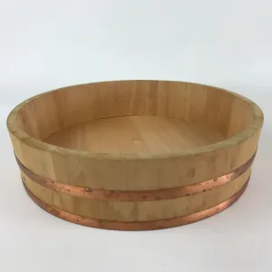 Japanese Handmade Wooden Oke Bucket Sushioke Hangiri Vtg Handai JK432