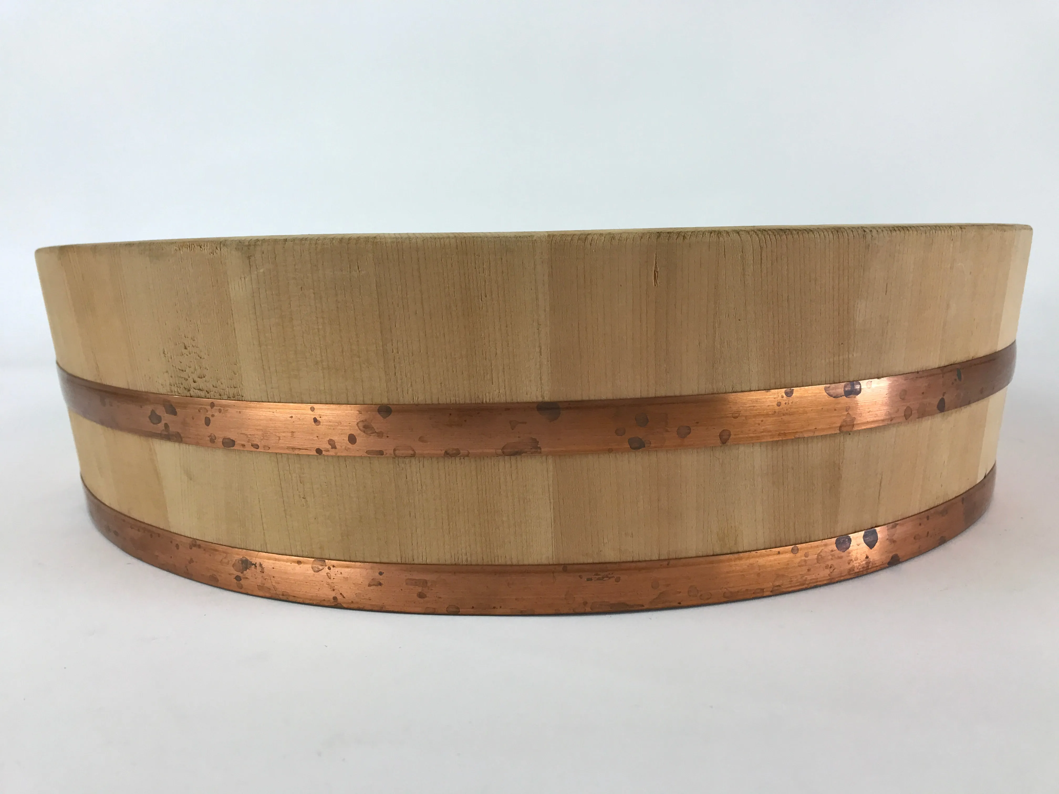 Japanese Handmade Wooden Oke Bucket Sushioke Hangiri Vtg Handai JK432