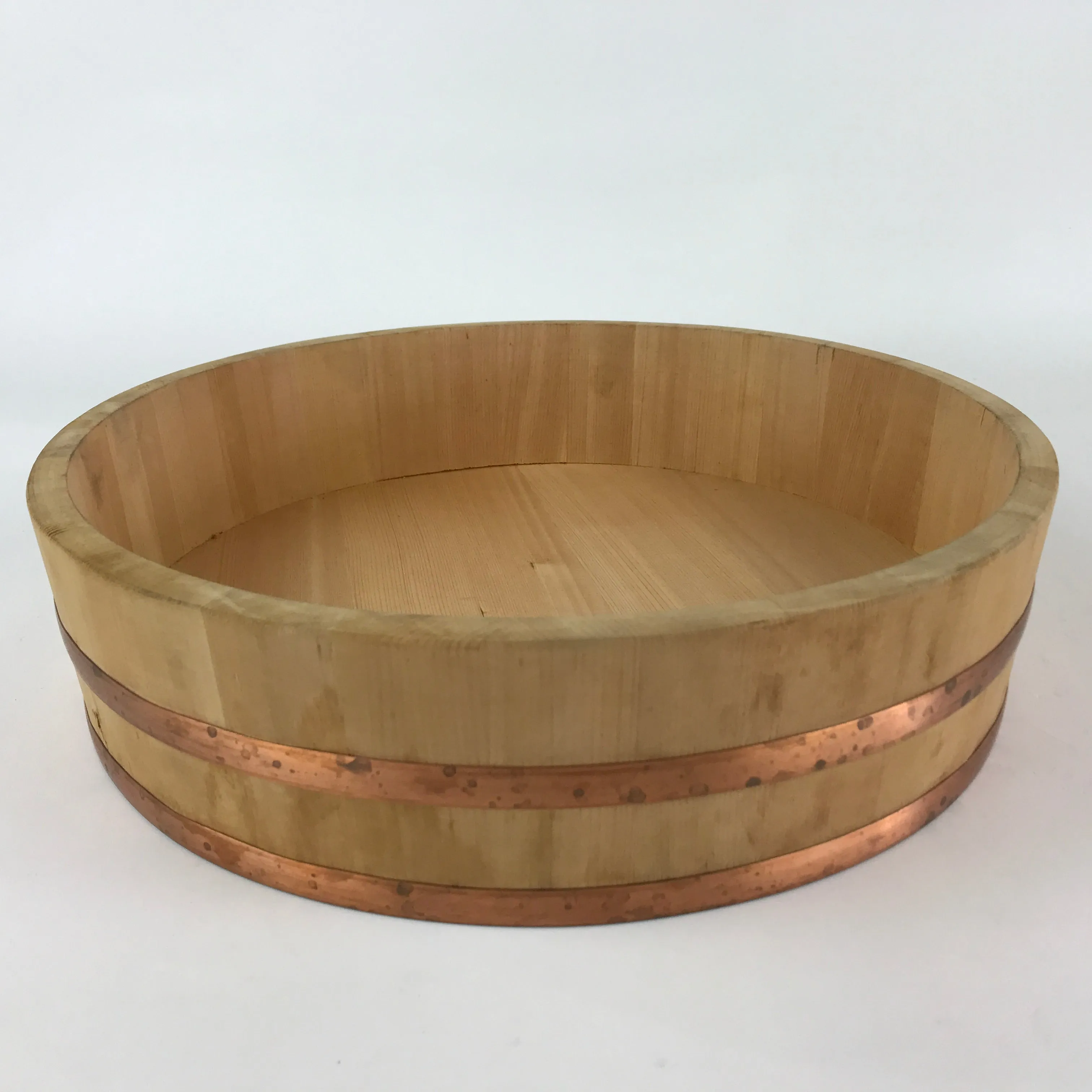 Japanese Handmade Wooden Oke Bucket Sushioke Hangiri Vtg Handai JK432