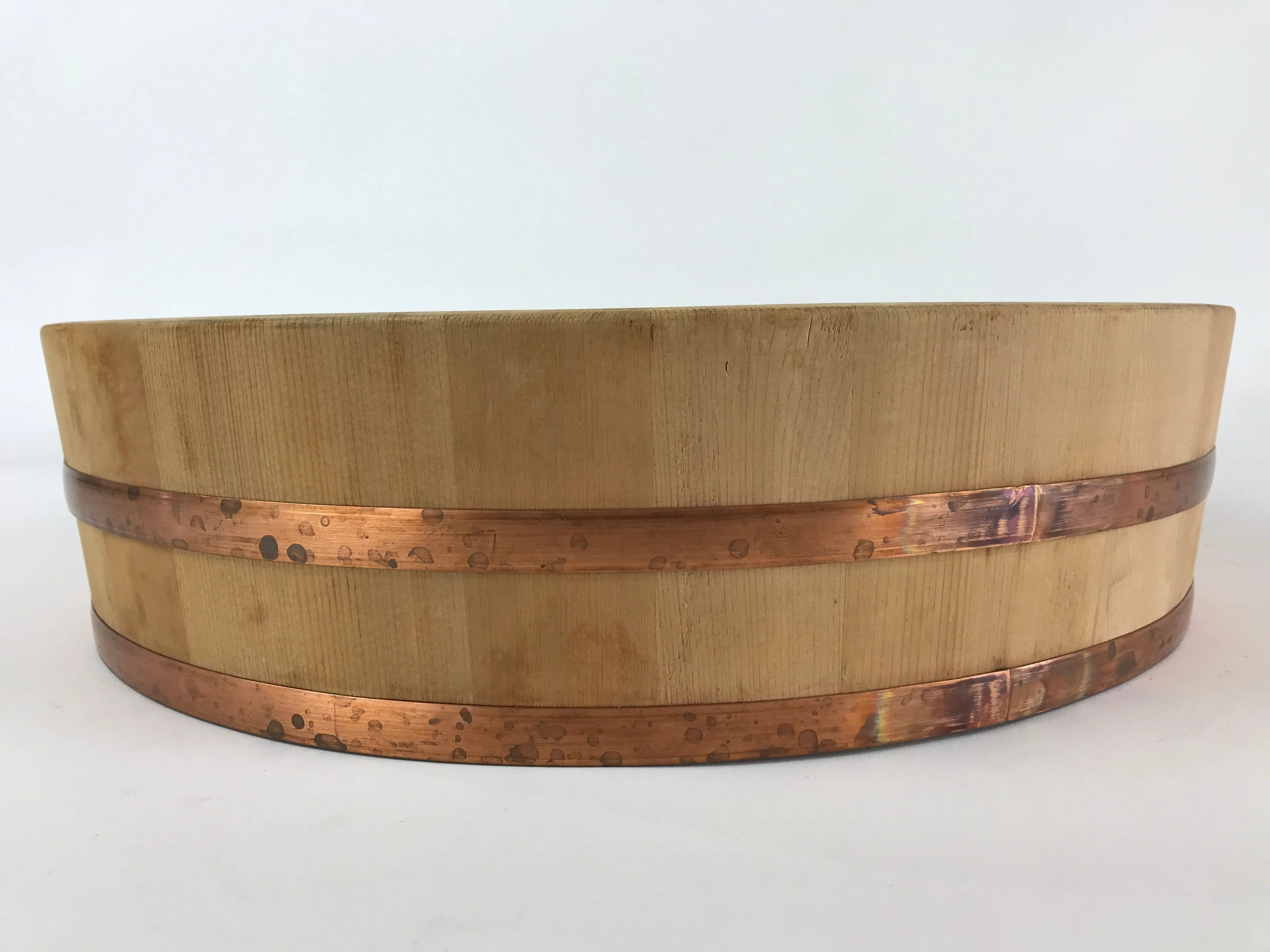 Japanese Handmade Wooden Oke Bucket Sushioke Hangiri Vtg Handai JK432