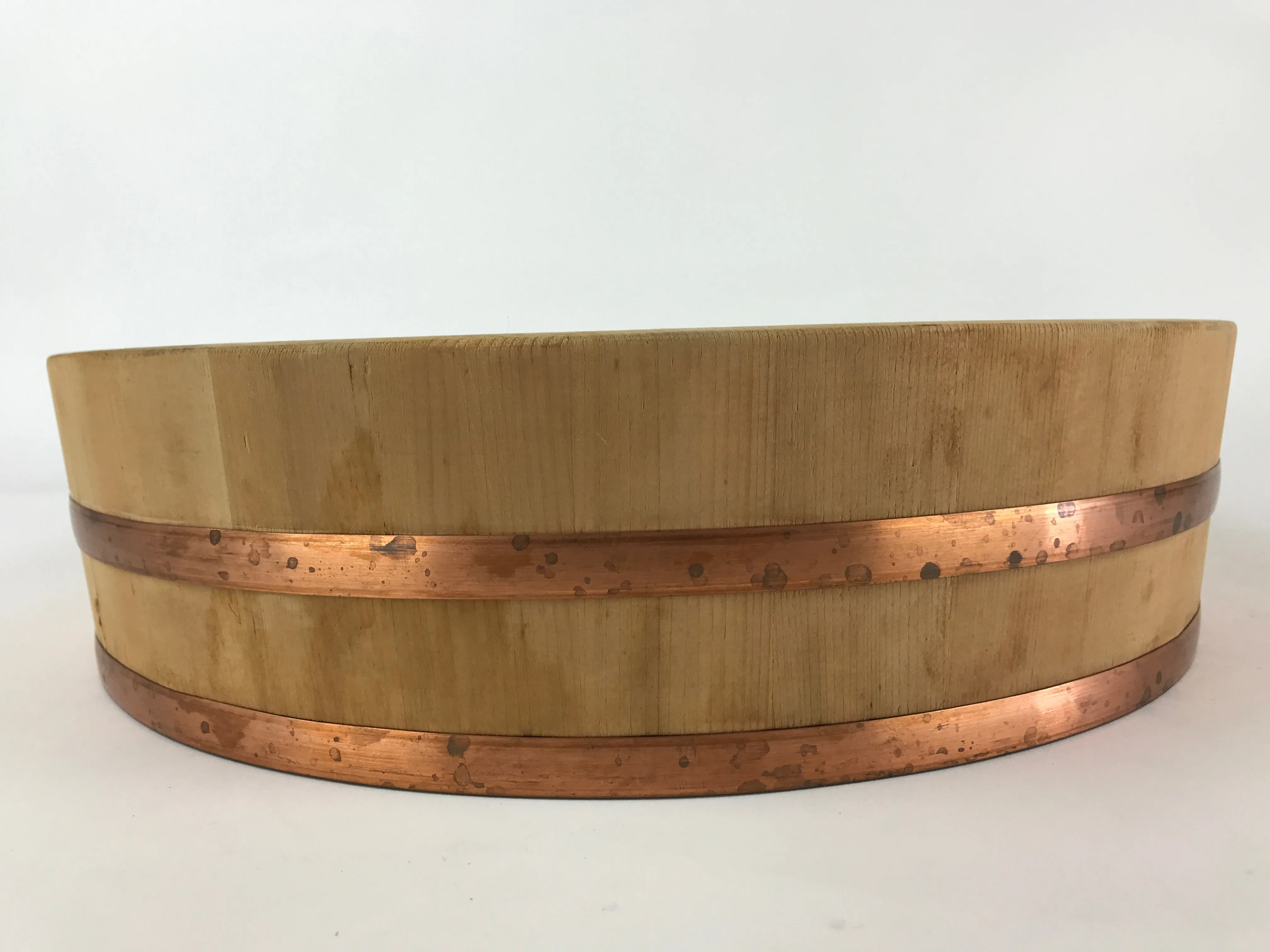 Japanese Handmade Wooden Oke Bucket Sushioke Hangiri Vtg Handai JK432