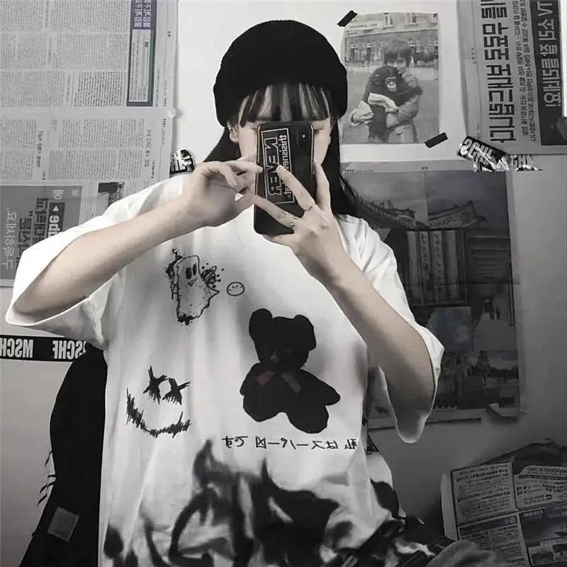 Japanese Harajuku Bear Loose Oversized T-Shirt
