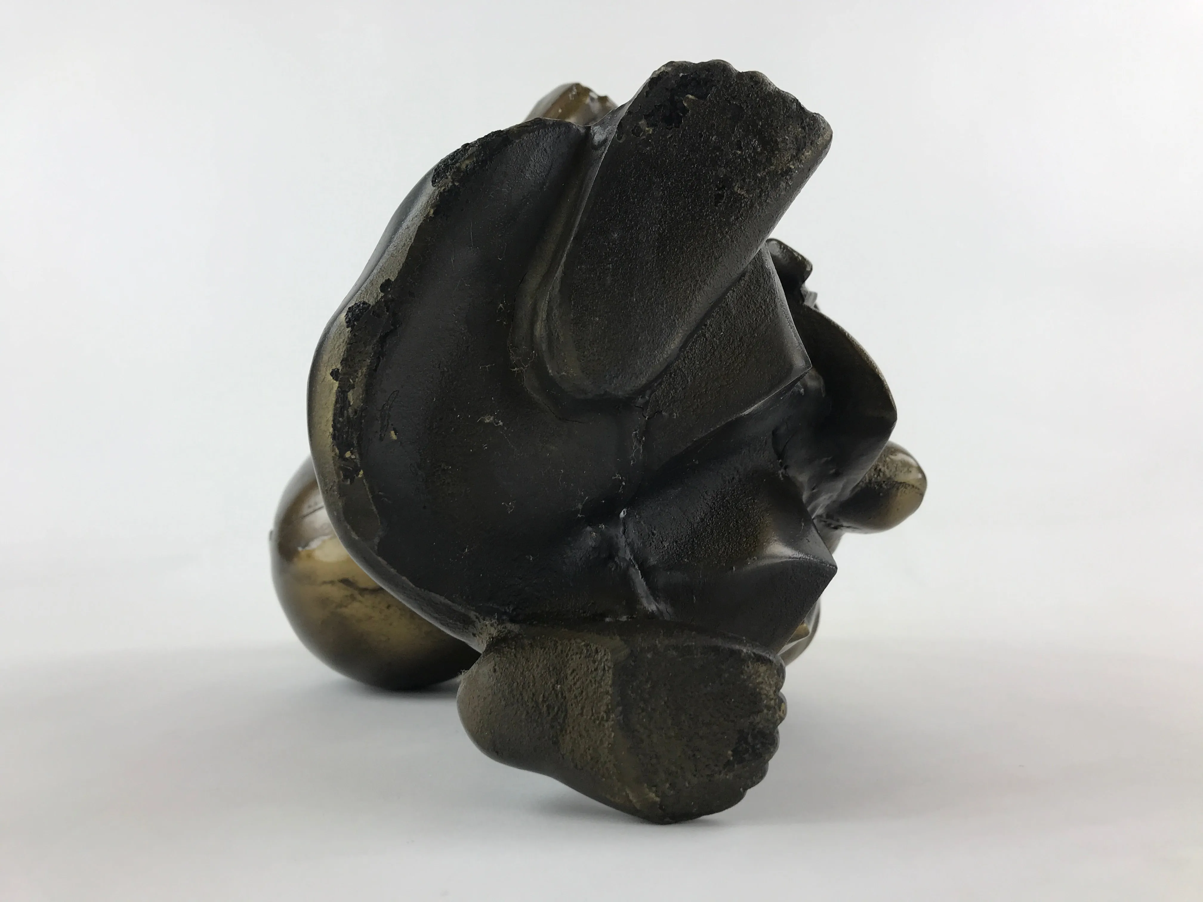 Japanese Iron Hotei Statue 7 Lucky Gods Vtg Good Fortune Happiness Brown BD891