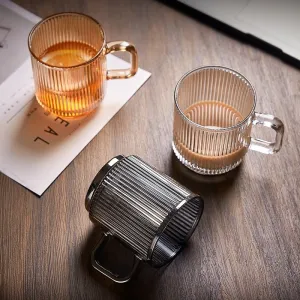 Japanese Style Vertical Stripe Glass Cup