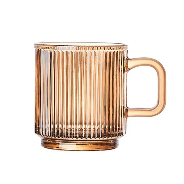 Japanese Style Vertical Stripe Glass Cup
