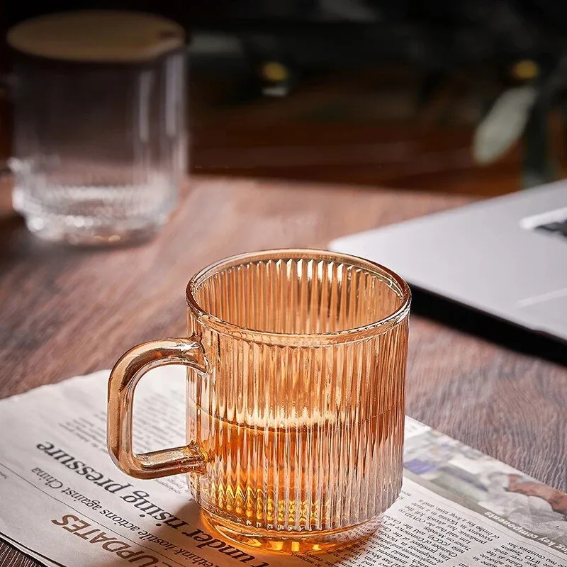 Japanese Style Vertical Stripe Glass Cup