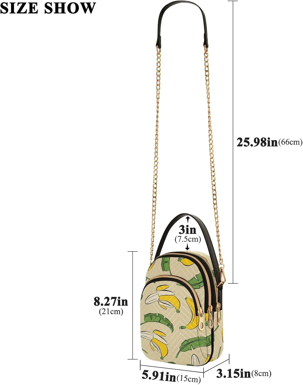 Joisal Cartoon Banana Leaves Travel Crossbody Bags for Women Anti Theft, Womens Handbags Trendy Messenger Bag Crossbody