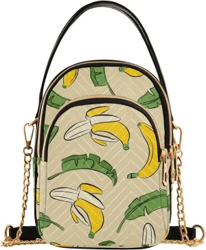 Joisal Cartoon Banana Leaves Travel Crossbody Bags for Women Anti Theft, Womens Handbags Trendy Messenger Bag Crossbody