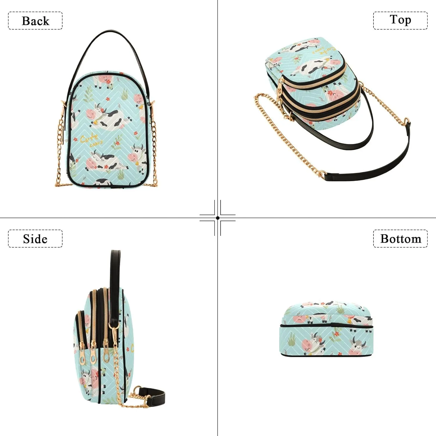 Joisal Cartoon Banana Leaves Travel Crossbody Bags for Women Anti Theft, Womens Handbags Trendy Messenger Bag Crossbody