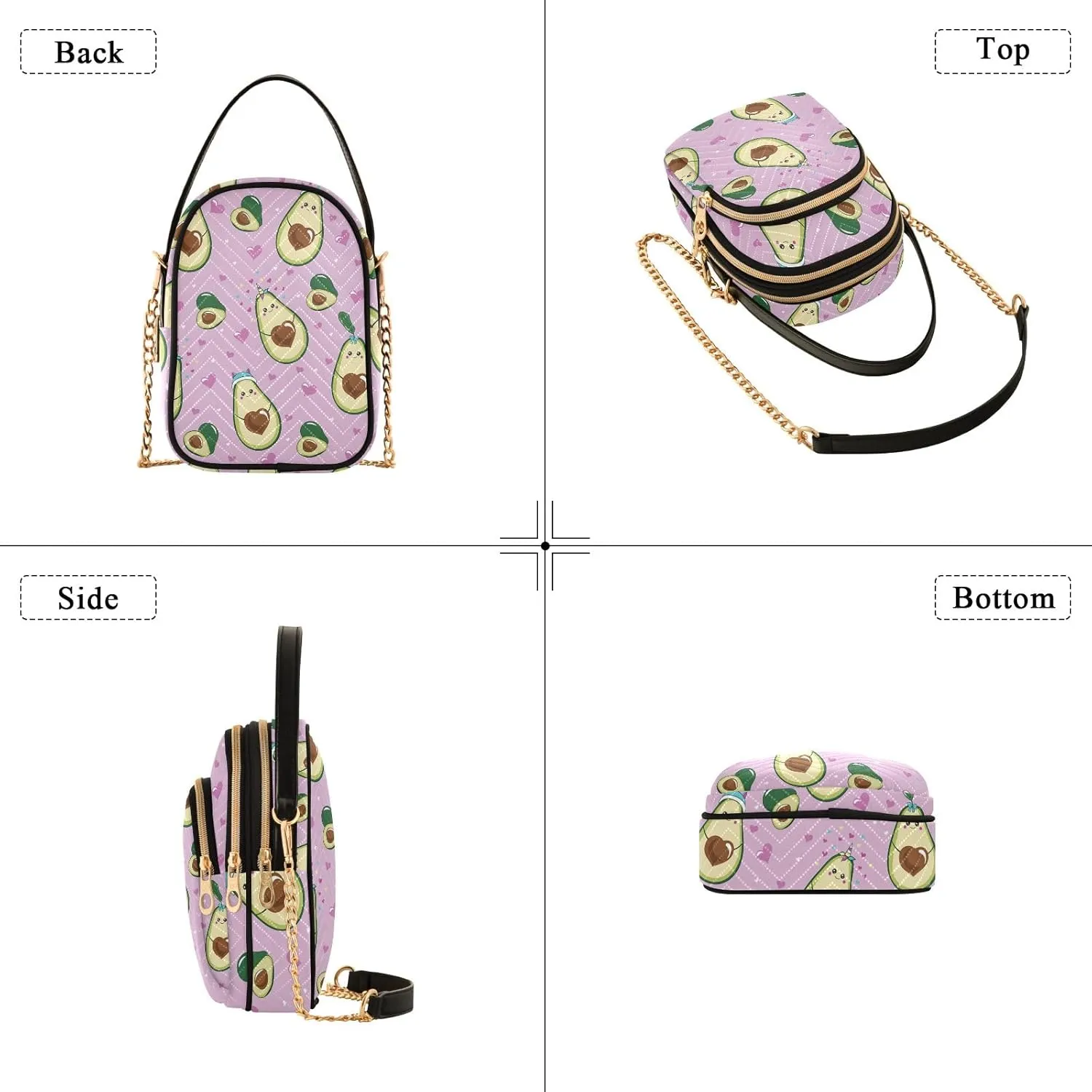 Joisal Cartoon Banana Leaves Travel Crossbody Bags for Women Anti Theft, Womens Handbags Trendy Messenger Bag Crossbody