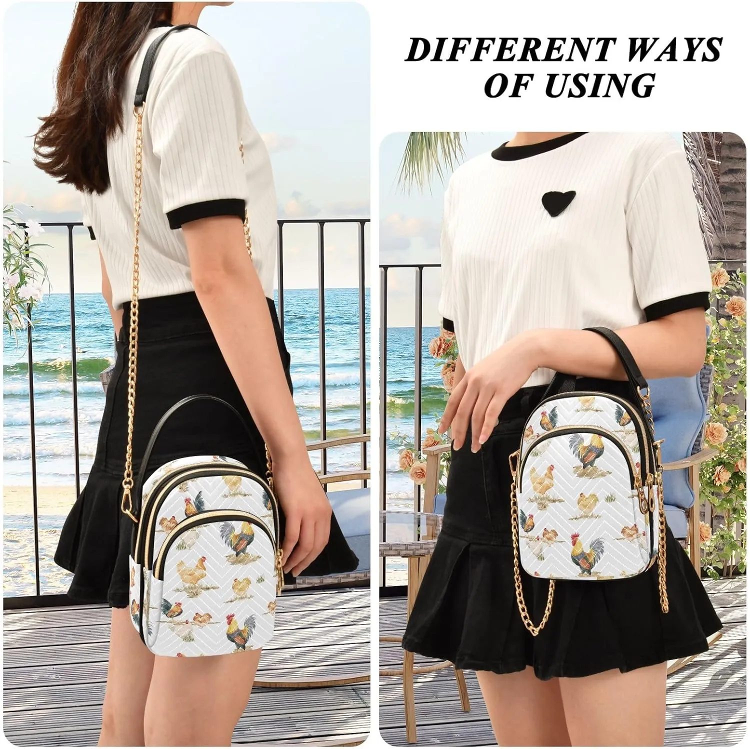 Joisal Cartoon Banana Leaves Travel Crossbody Bags for Women Anti Theft, Womens Handbags Trendy Messenger Bag Crossbody